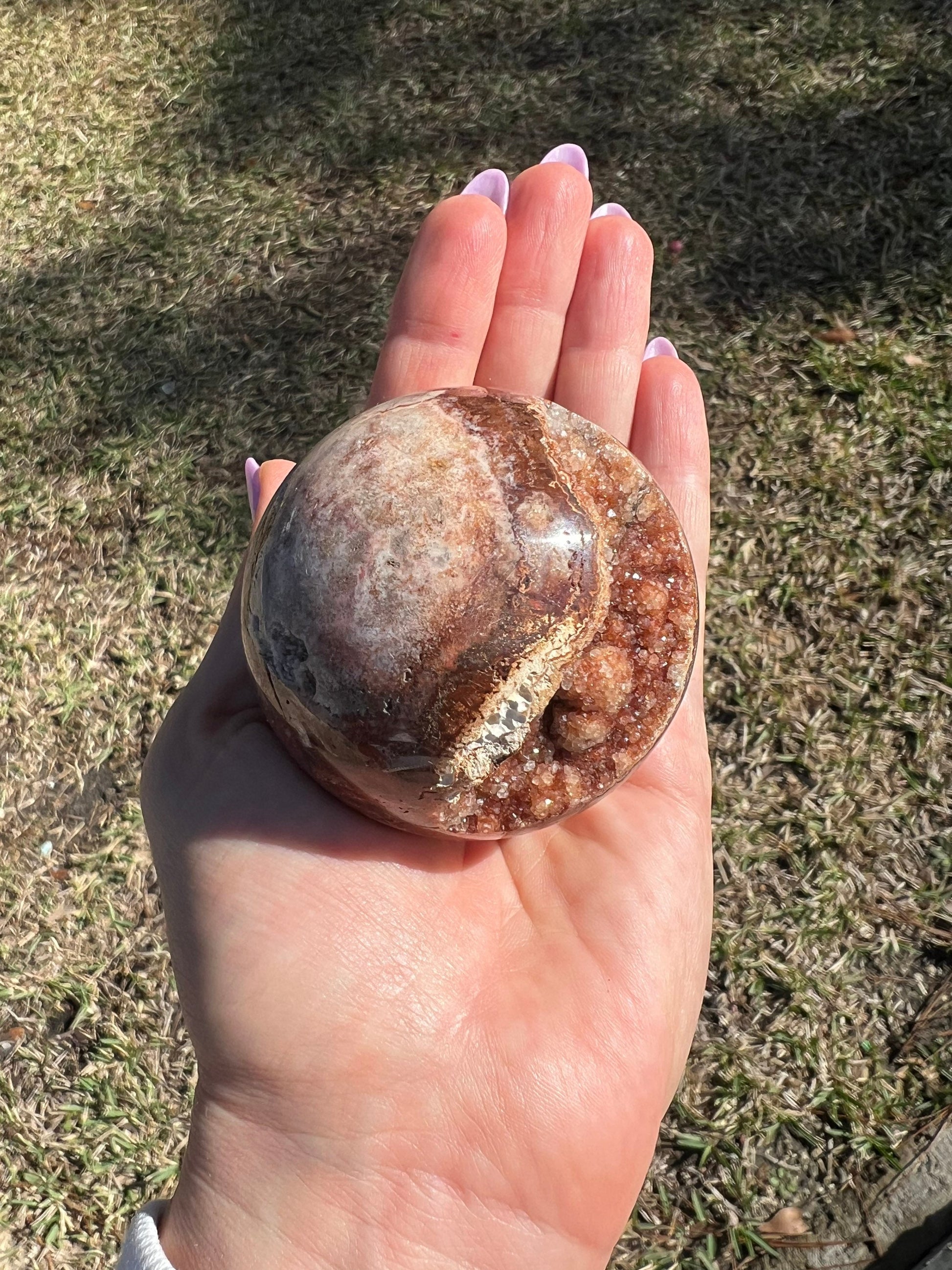 Crazy lace agate sphere 60mm 282g