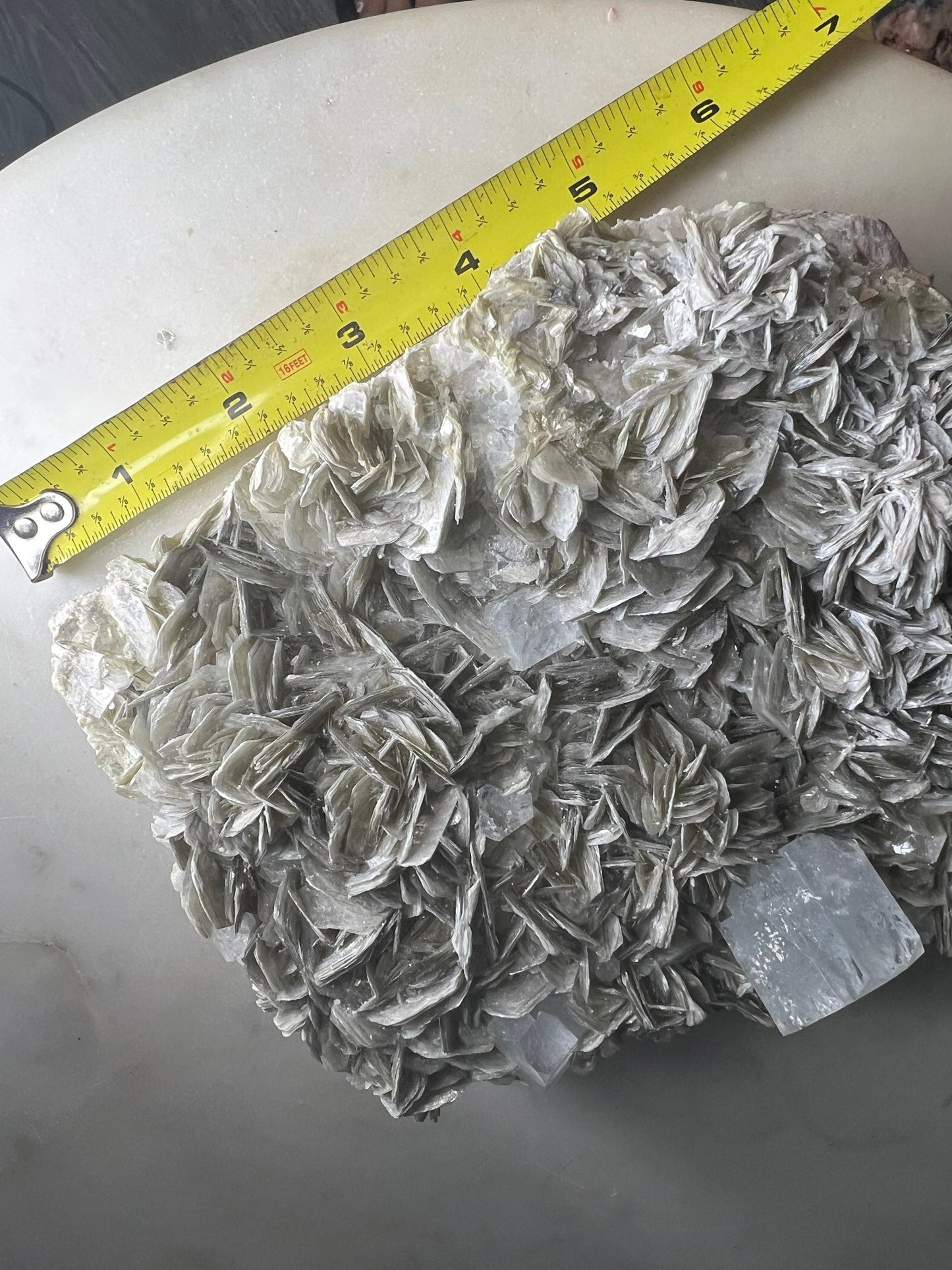 Aquamarine on muscovite matrix cluster 5 pounds