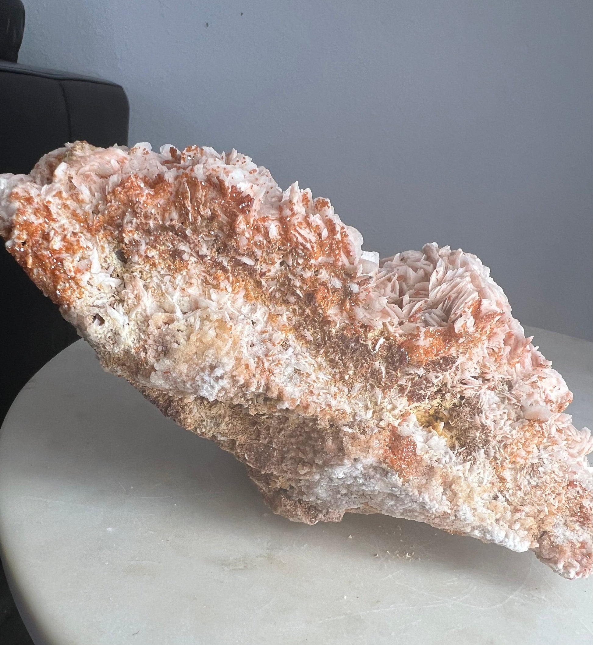 Vanadinite crystals on Baryte 5 pounds 14oz cluster.