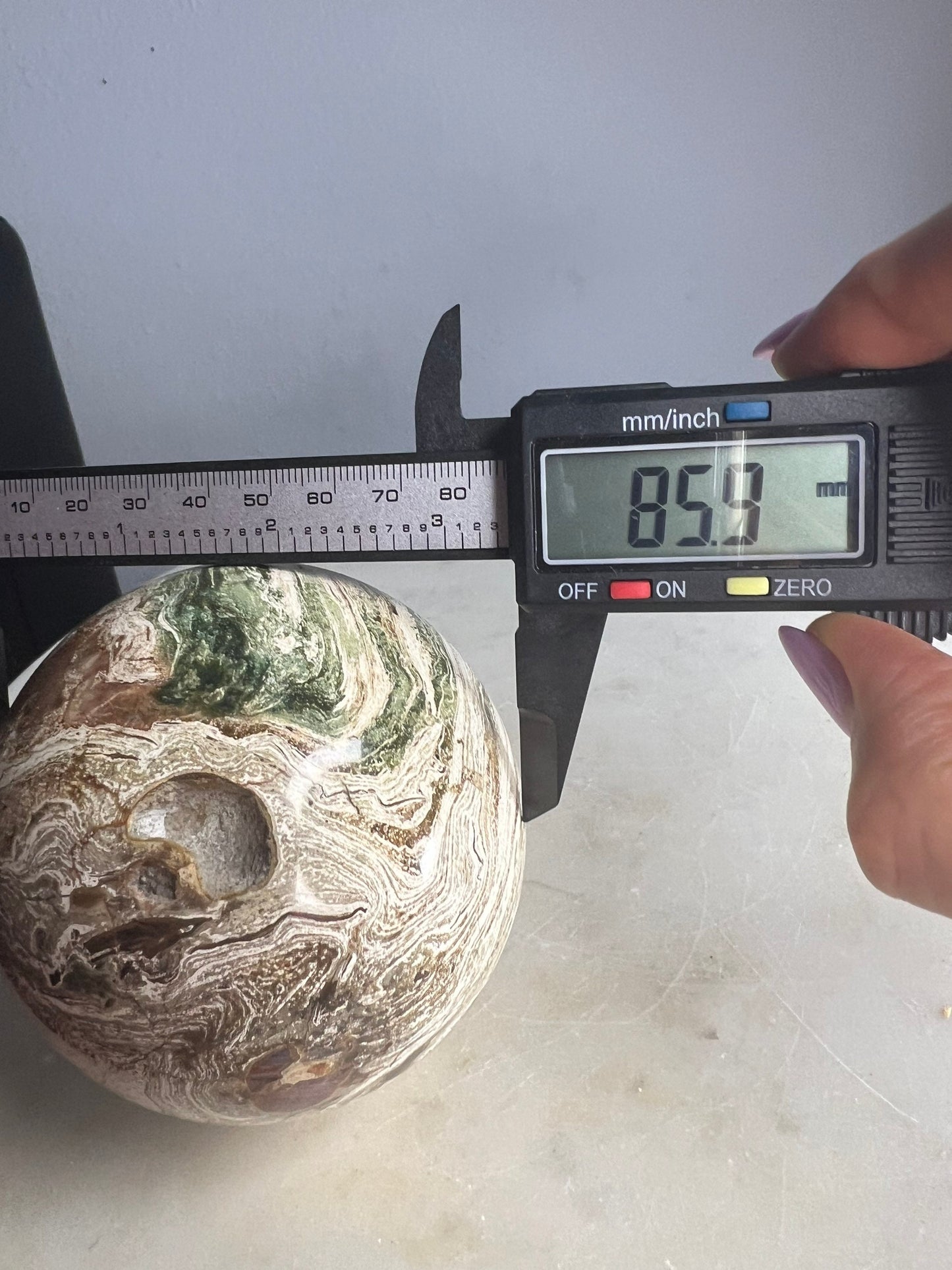 Petrified wood sphere 1lb 11oz 85mm