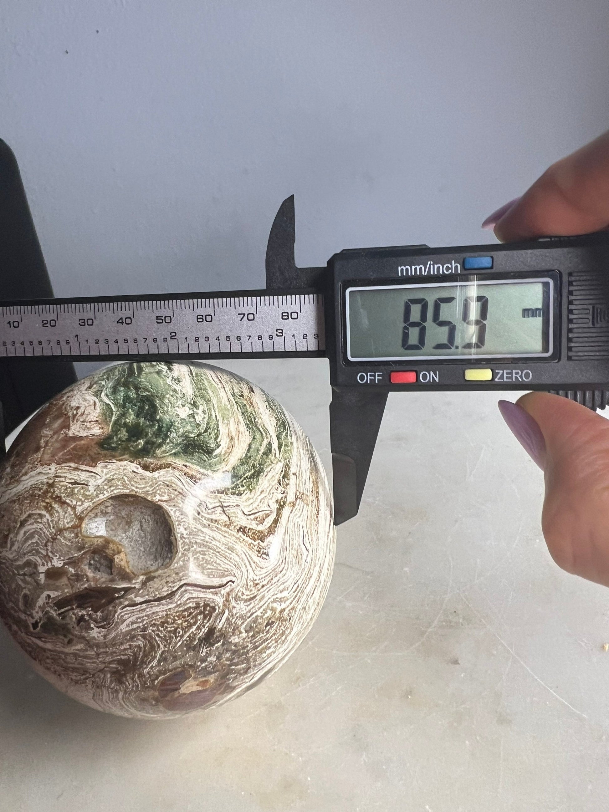 Petrified wood sphere 1lb 11oz 85mm