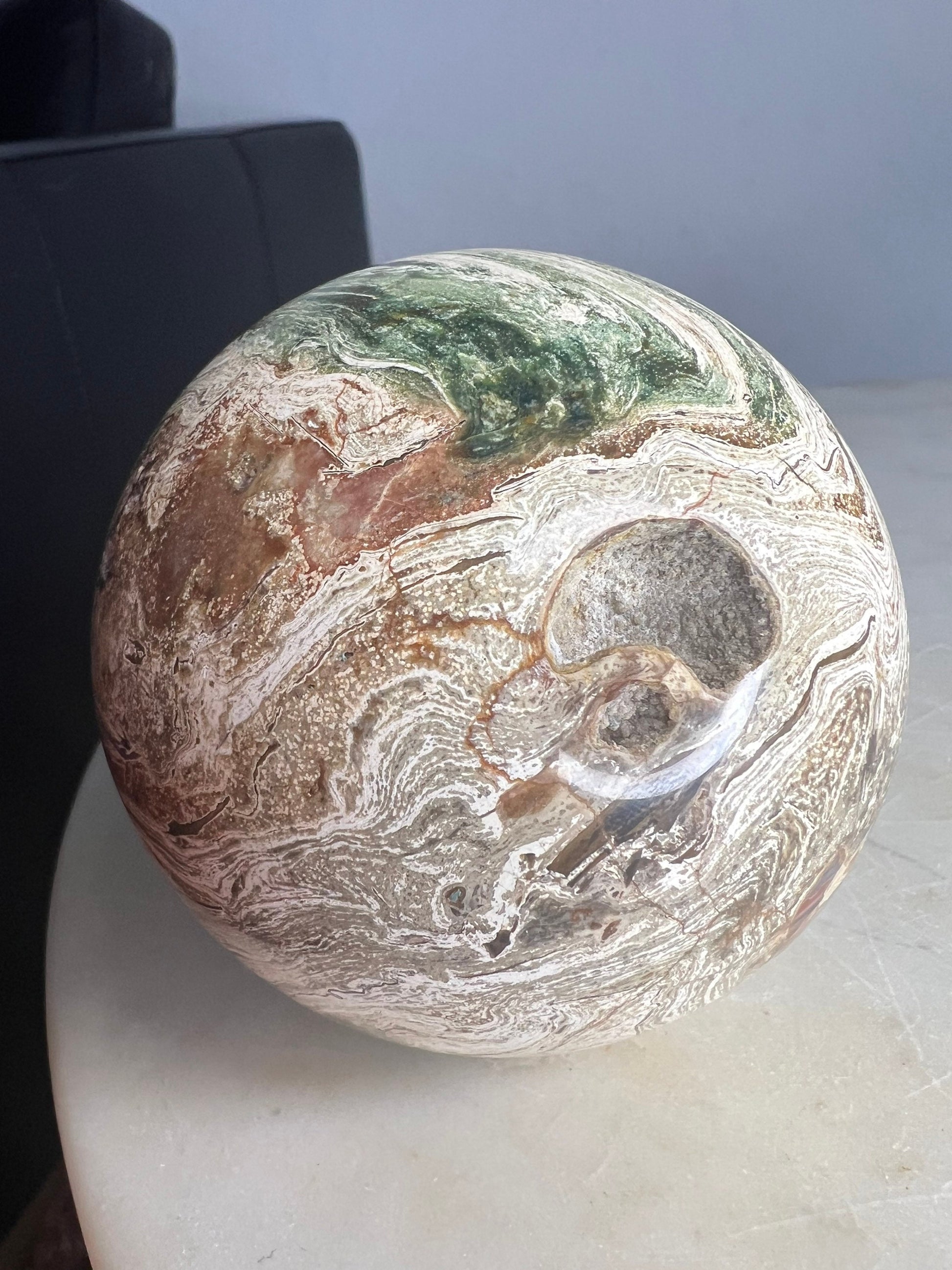 Petrified wood sphere 1lb 11oz 85mm