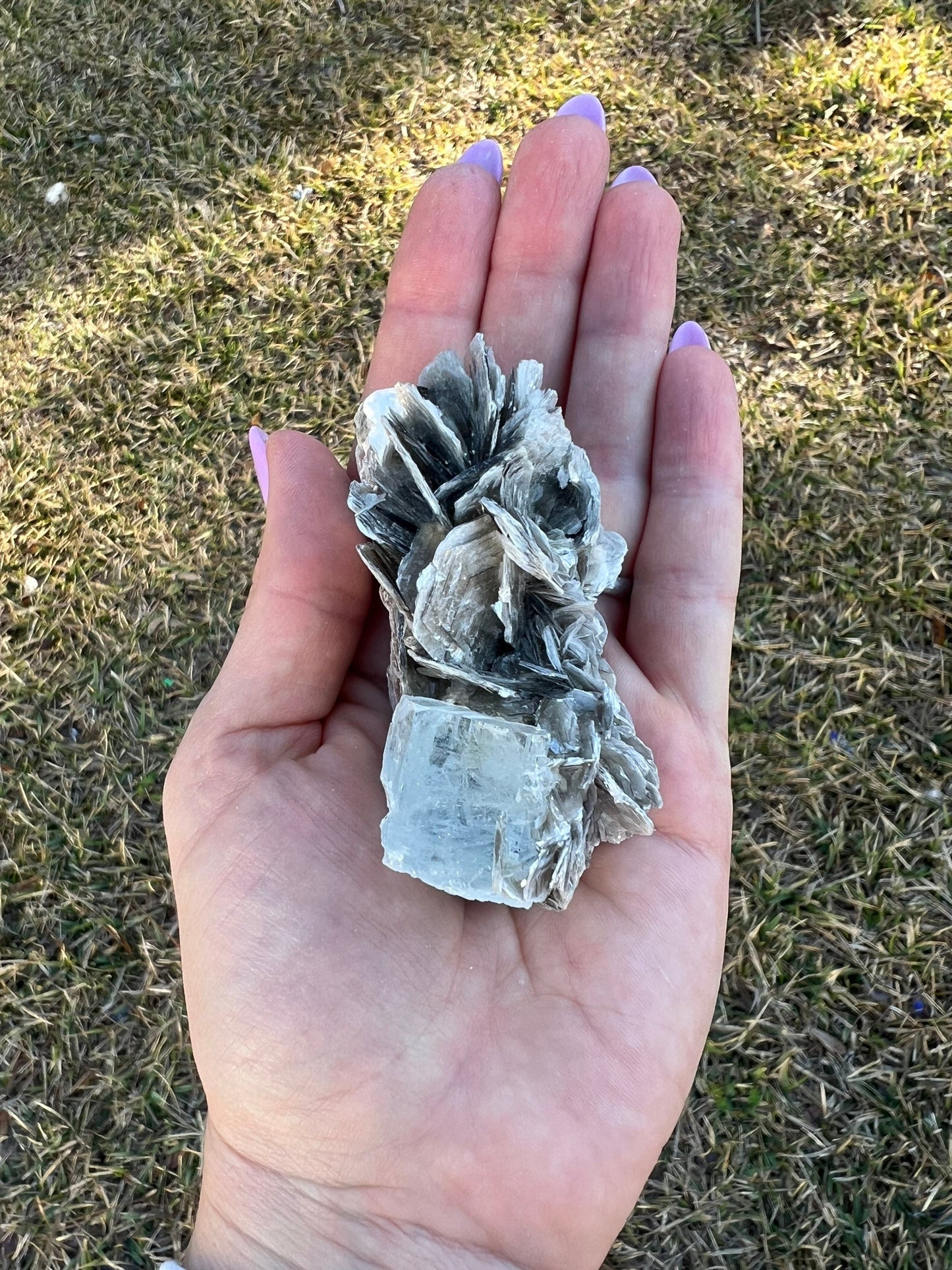 Aquamarine in Muscovite matrix cluster 136grams