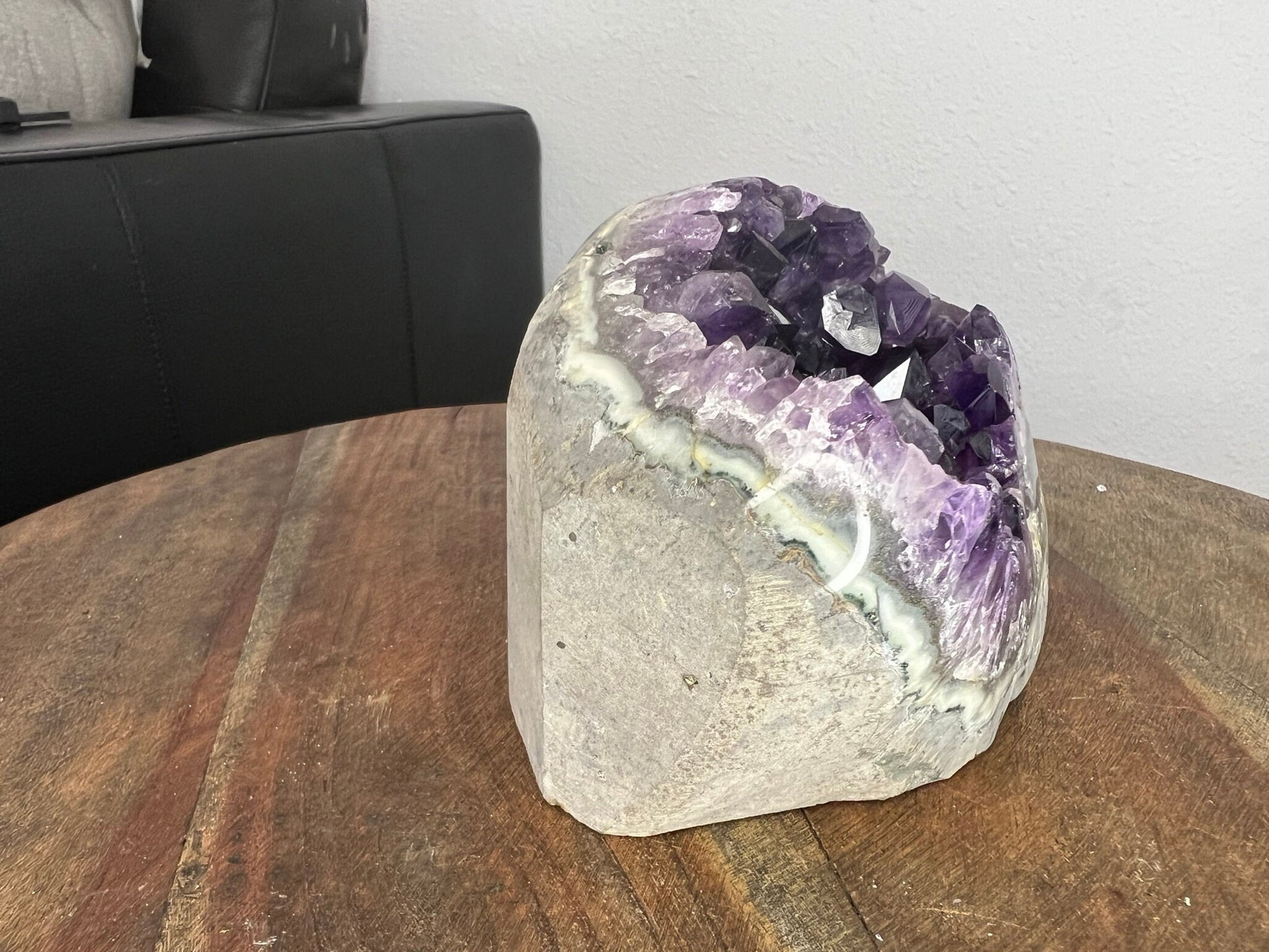 3lb Cut base Amethyst Crystal Freestanding from Brazil Dark Rich Purple Color