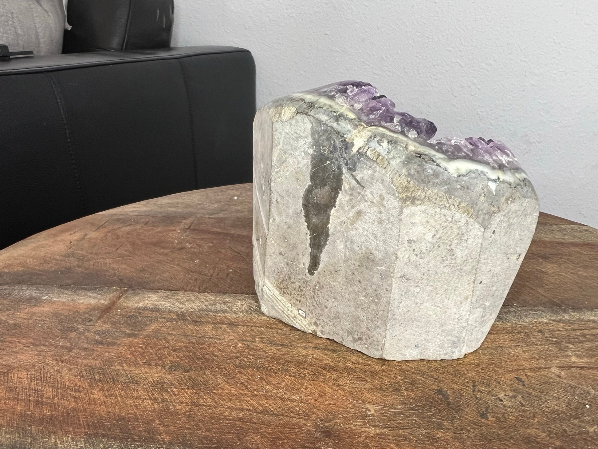 3lb Cut base Amethyst Crystal Freestanding from Brazil Dark Rich Purple Color