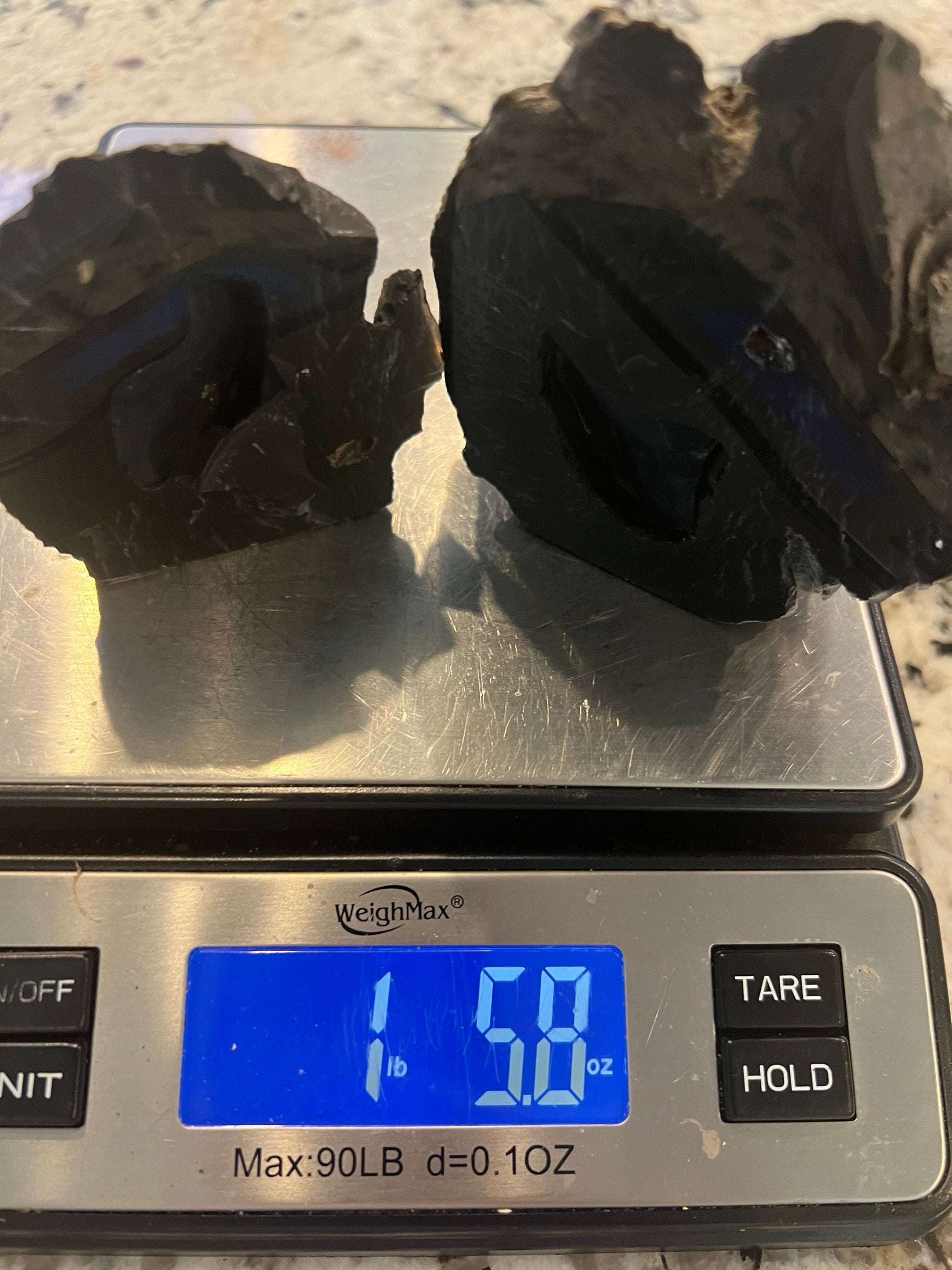 2 matching black geode. Total weight 1 pound 5oz