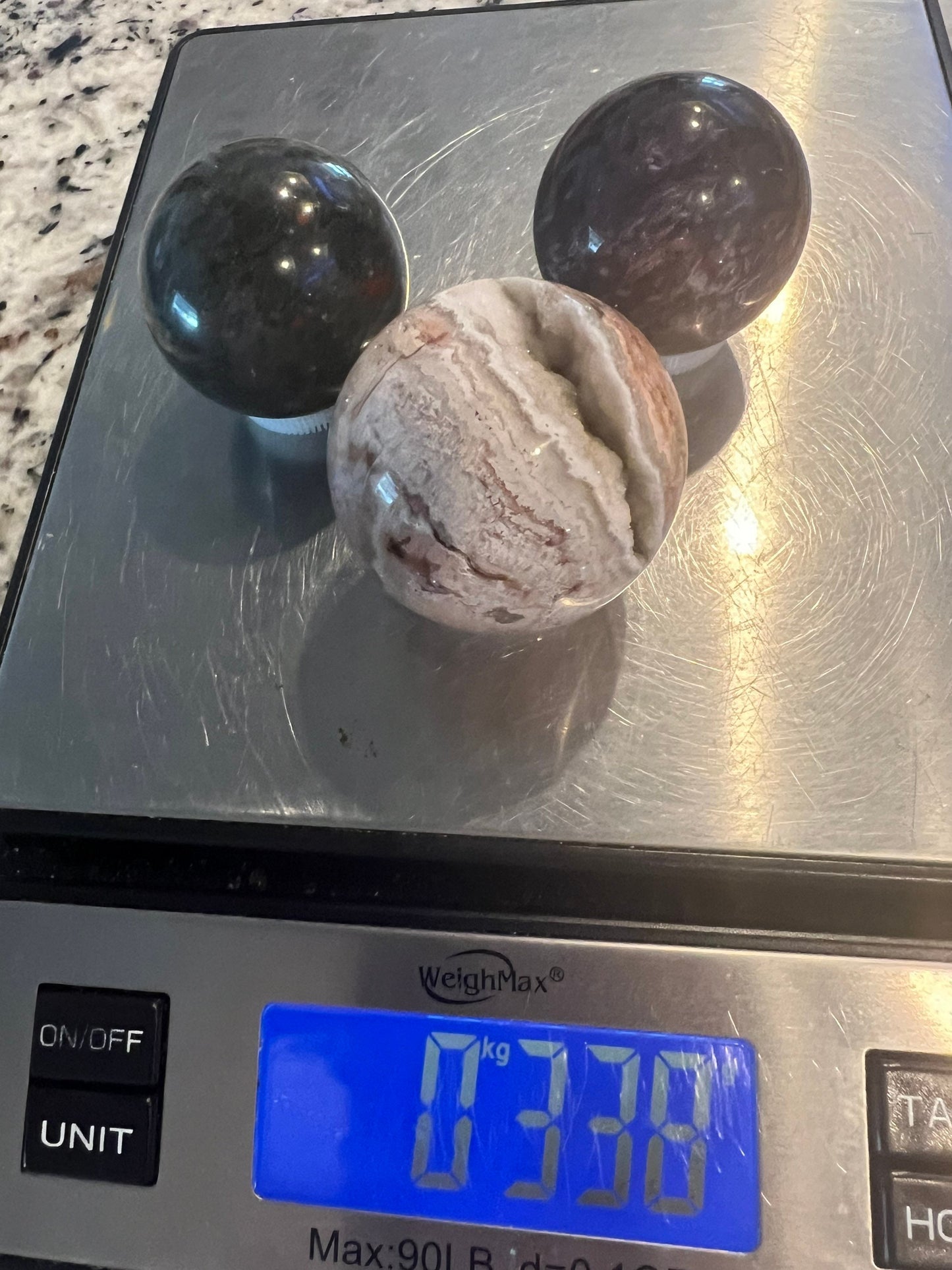 3. Small spheres total weight is 338grams