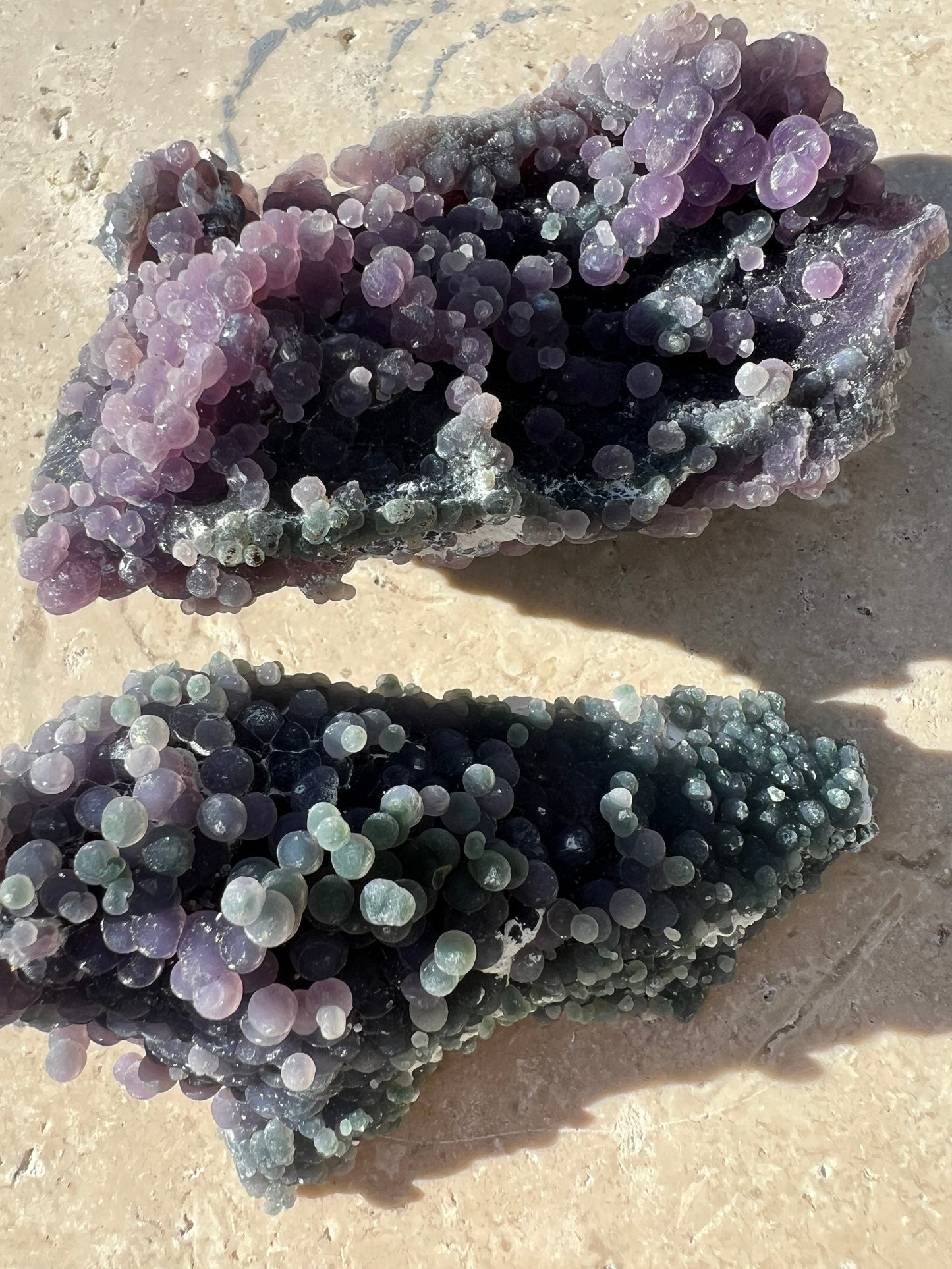 2 Grape agate cluster total Weight 216grams.