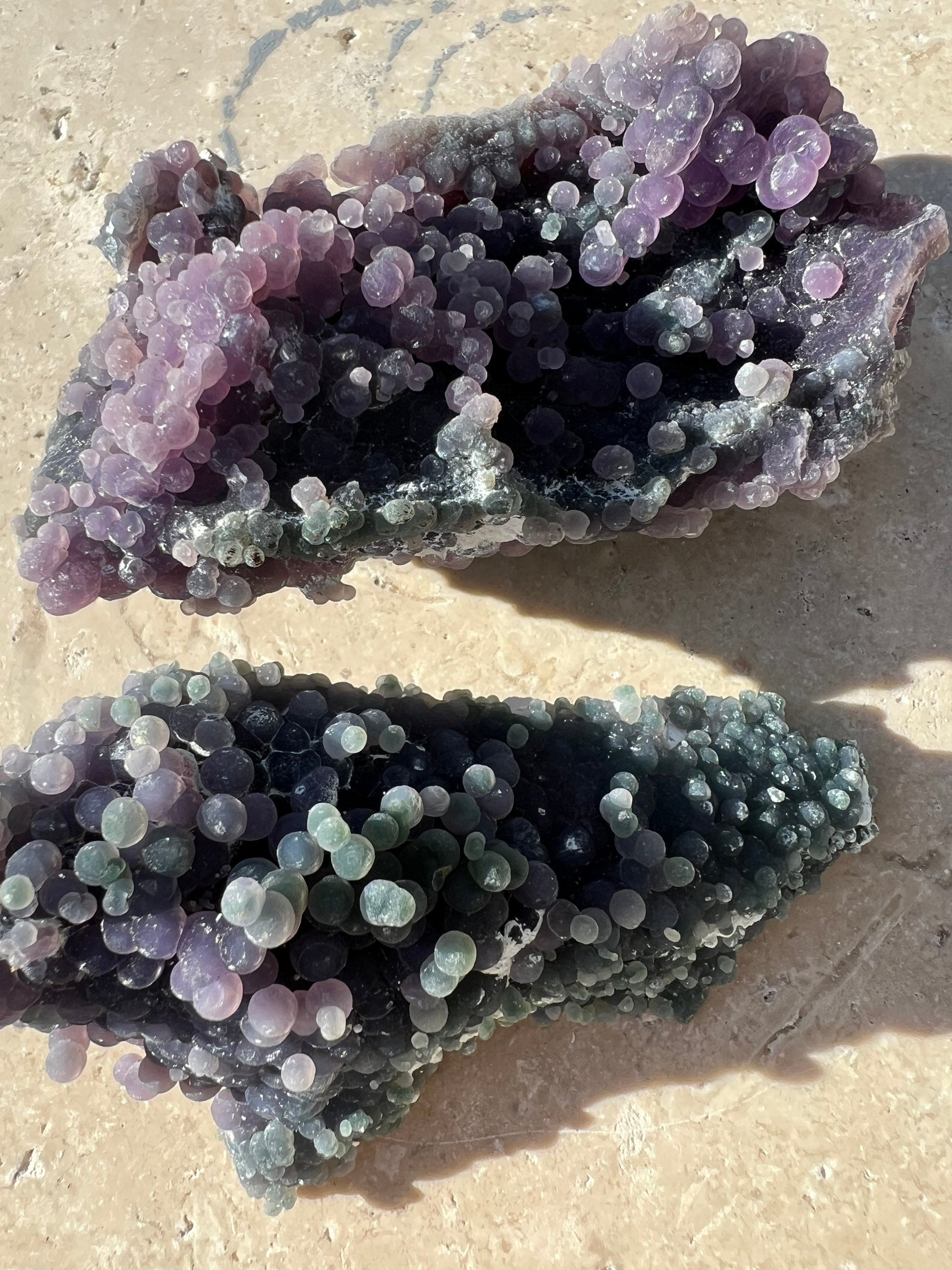 2 Grape agate cluster total Weight 216grams.
