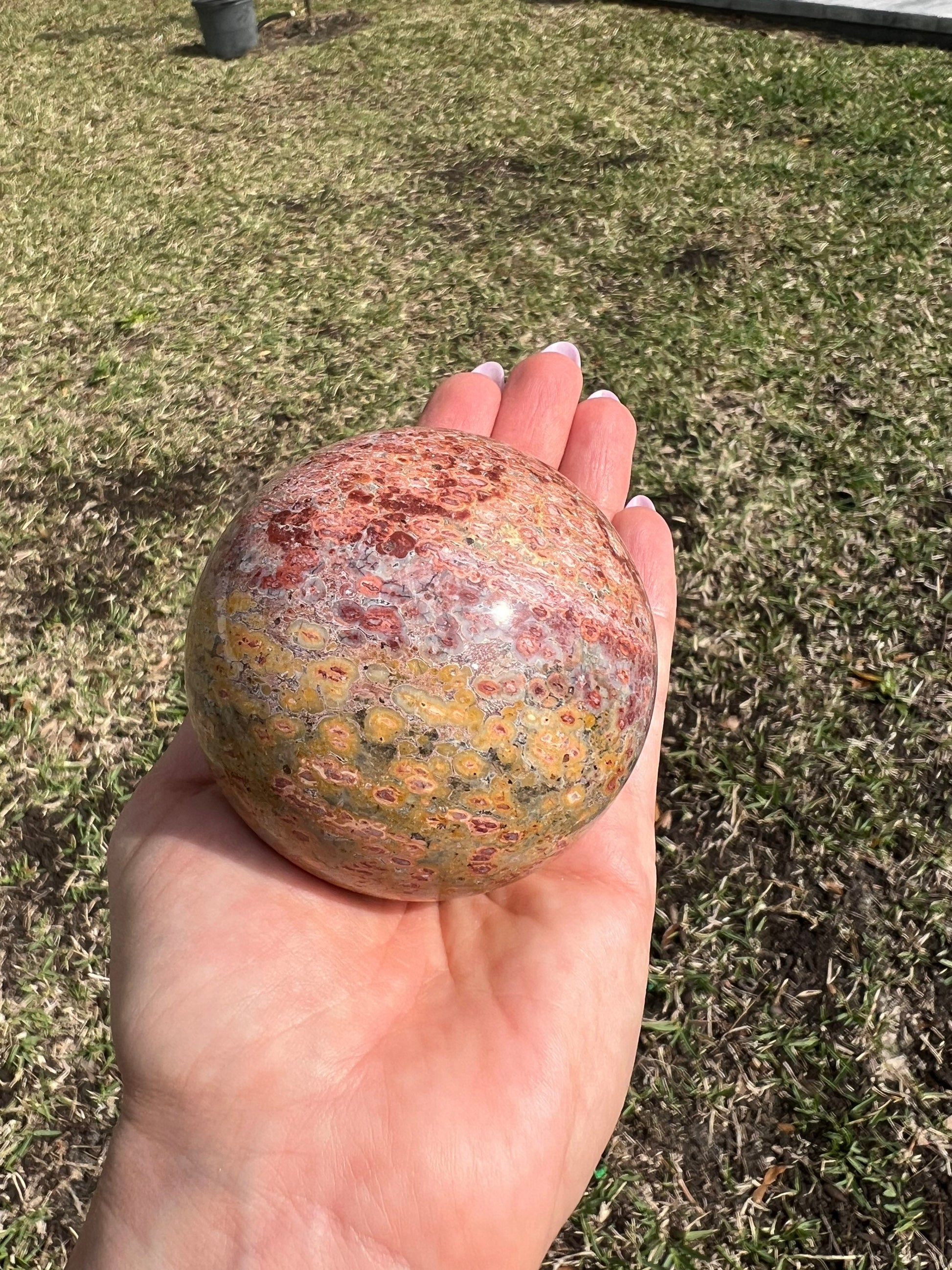 Leopard skin jasper 70mm sphere 428g