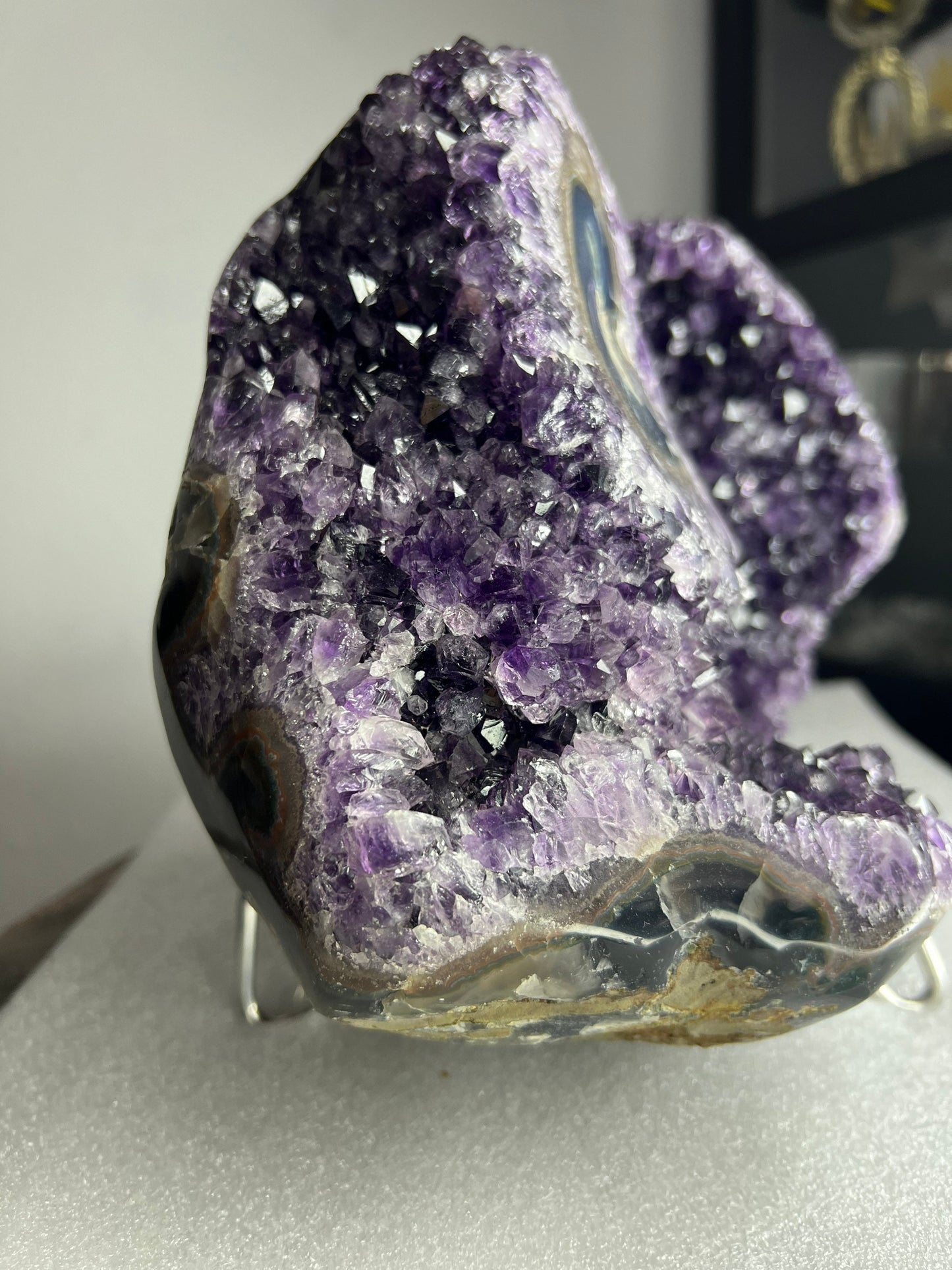 Large Amethyst Uruguayan  Extra Quality 16.92pounds Deep Purple nicely polished edges