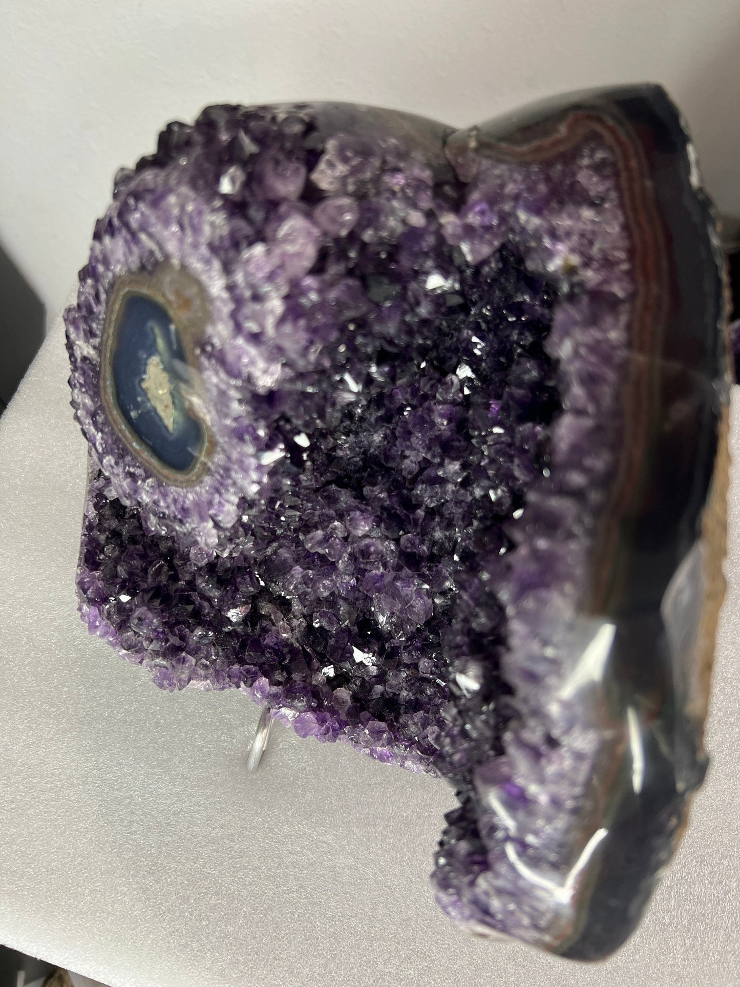 Large Amethyst Uruguayan  Extra Quality 16.92pounds Deep Purple nicely polished edges