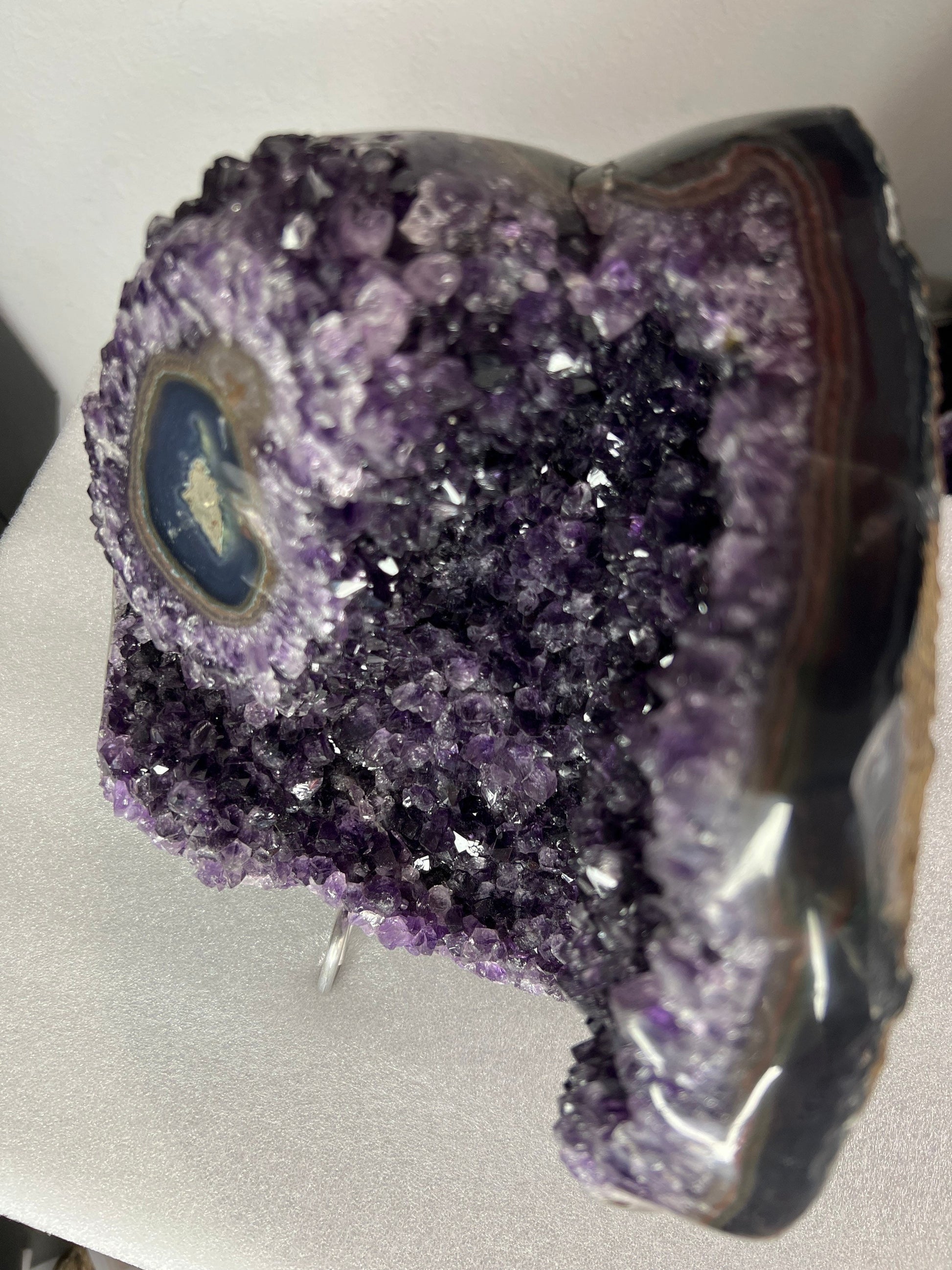Large Amethyst Uruguayan  Extra Quality 16.92pounds Deep Purple nicely polished edges