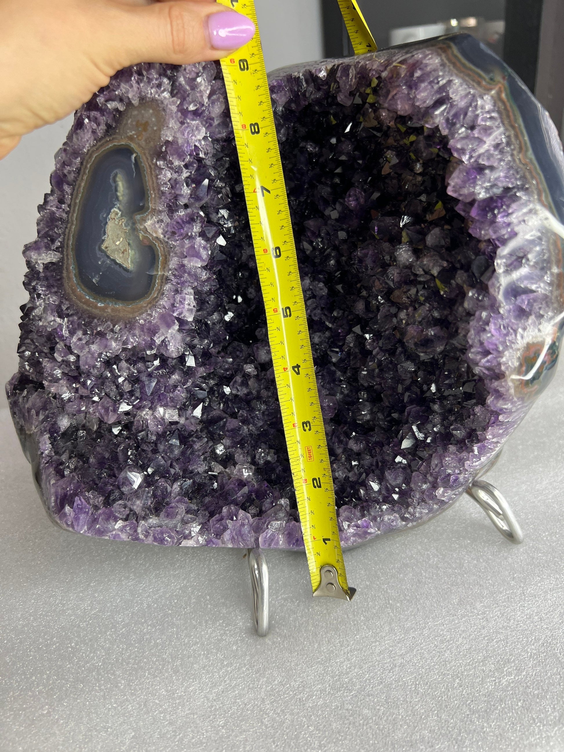Large Amethyst Uruguayan  Extra Quality 16.92pounds Deep Purple nicely polished edges