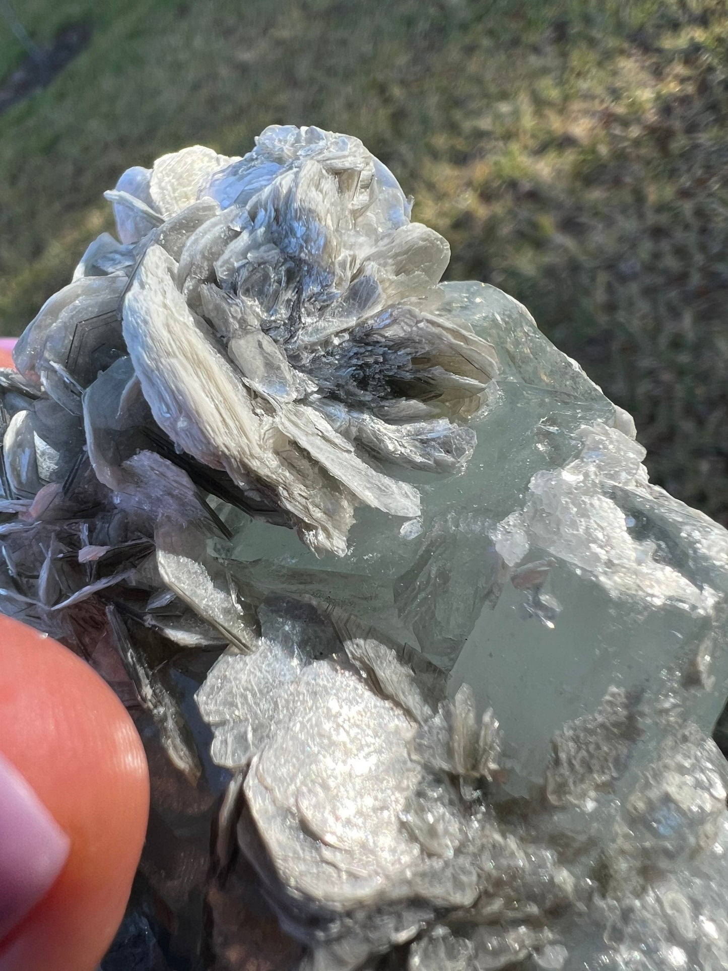 Aquamarine on muscovite 396grams