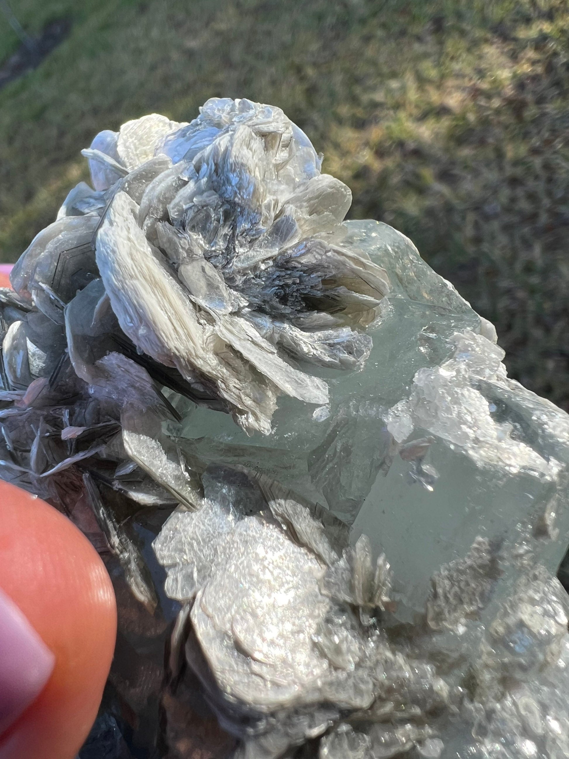Aquamarine on muscovite 396grams