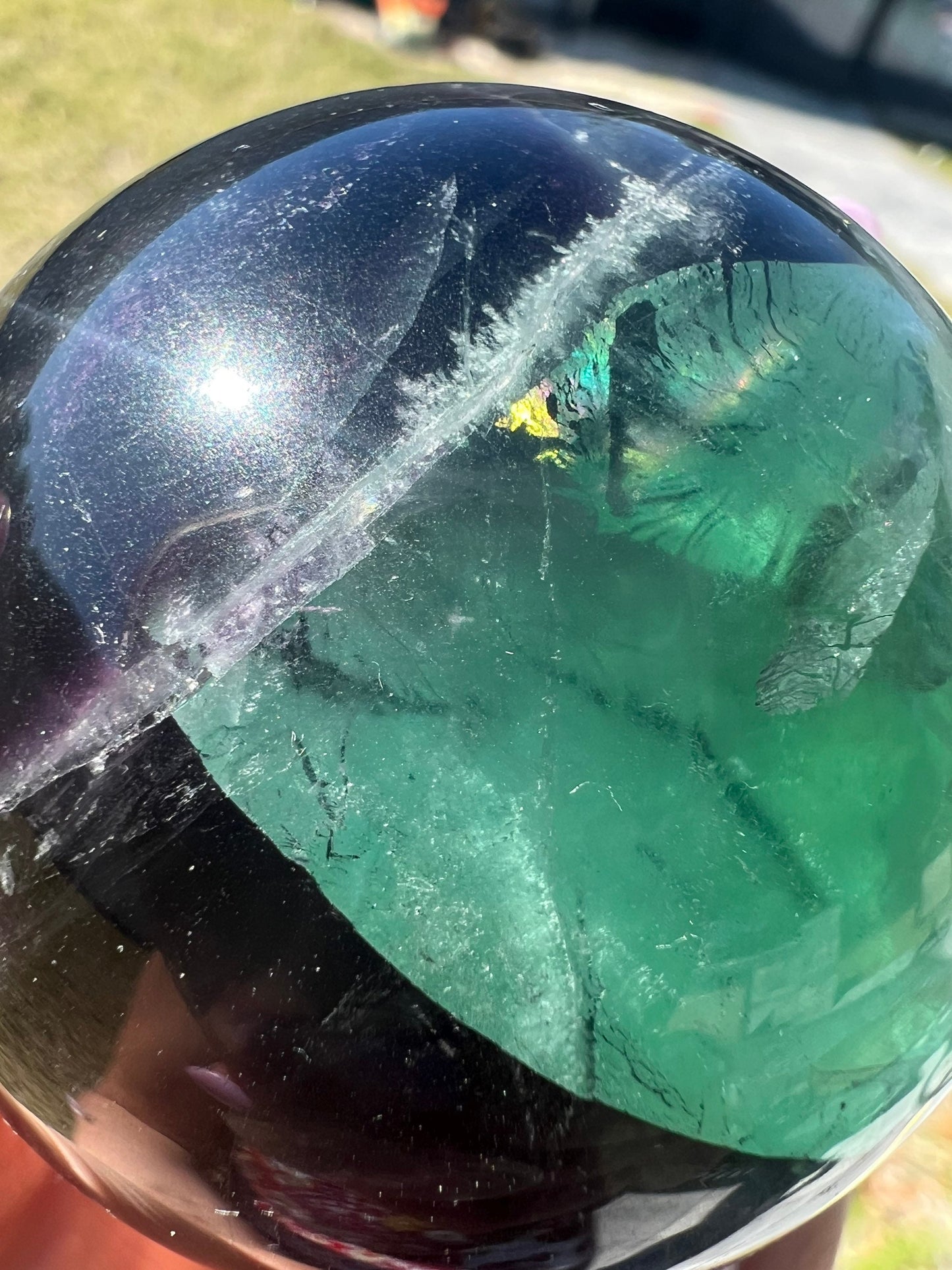 Dark purple and green fluorite set total weight 15oz