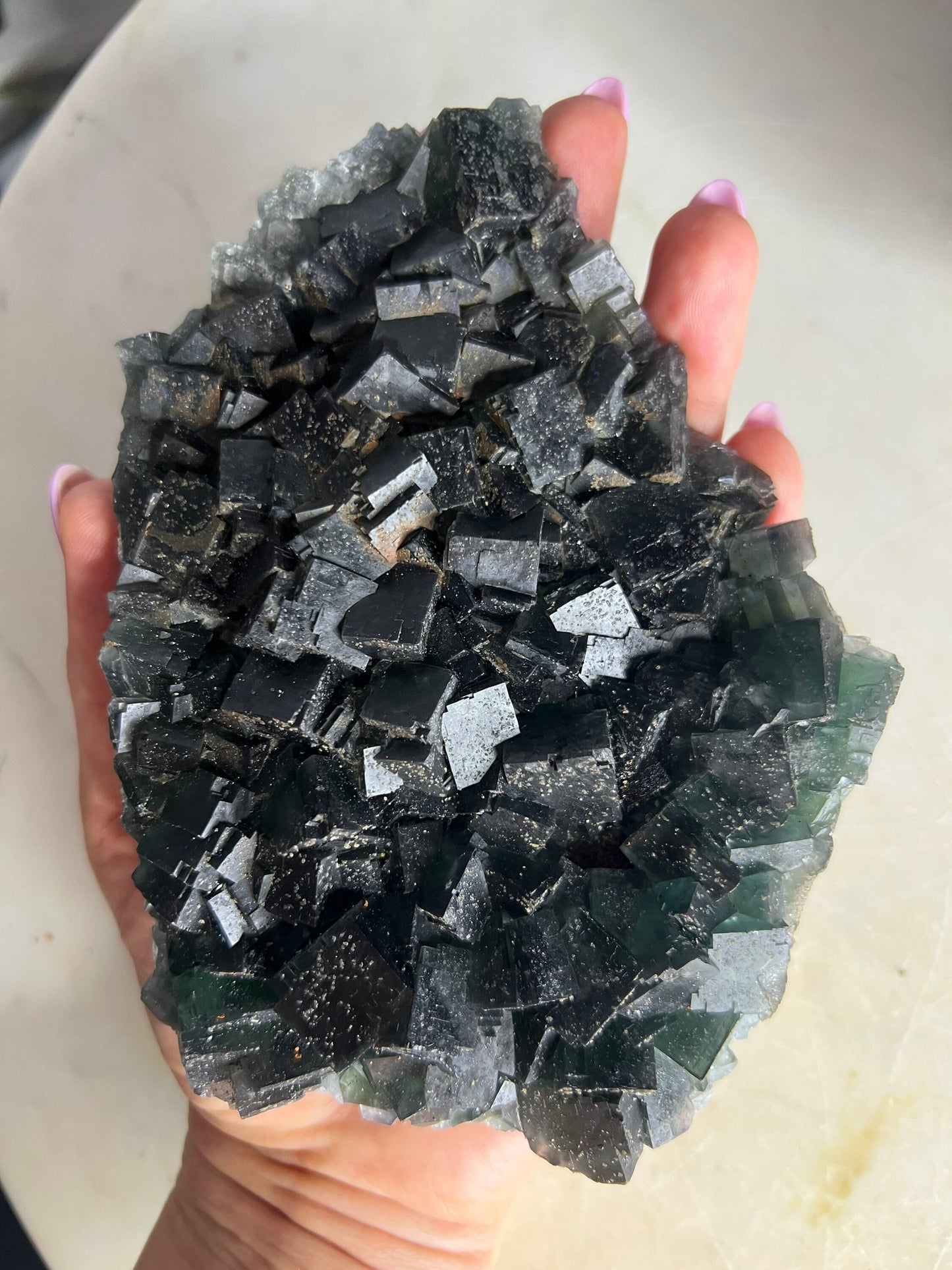 Dark green/ cube fluorite 1 pound 5oz