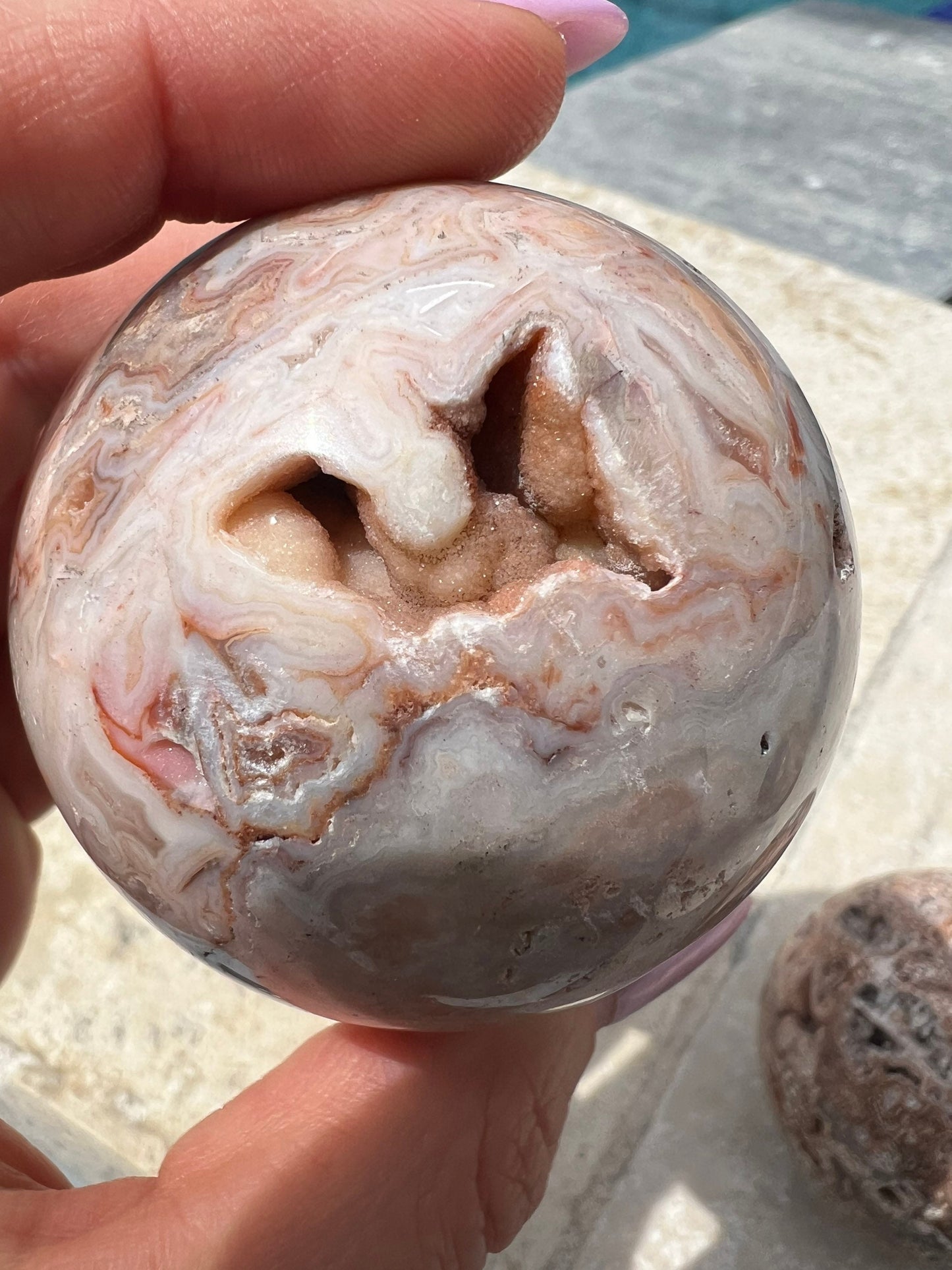 3 crazy lace spheres total weight is 1 pound 6oz