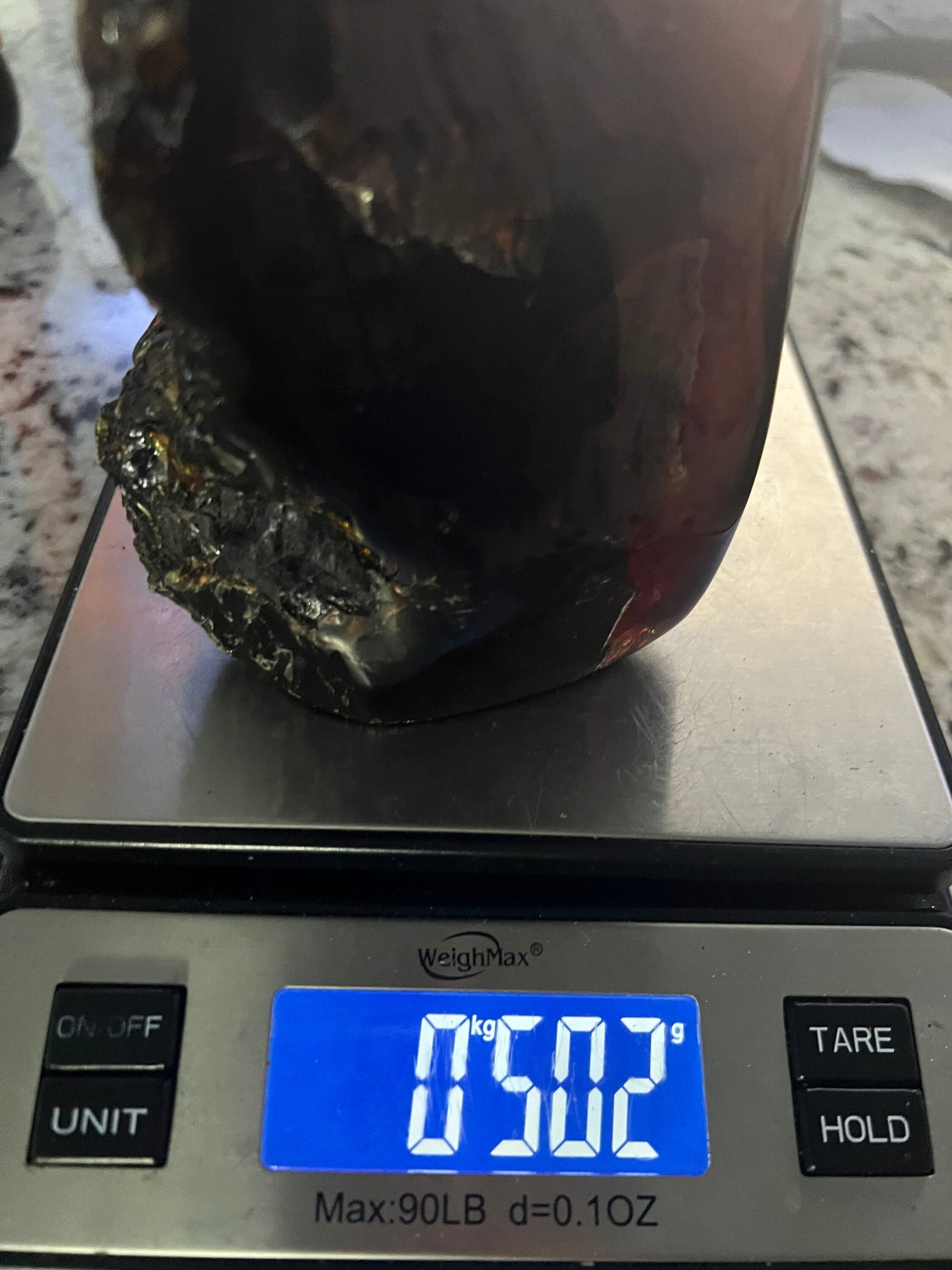 Natural Sumatran Blue Amber, freeform UV REACTIVE BLUE Half polished 502grams.