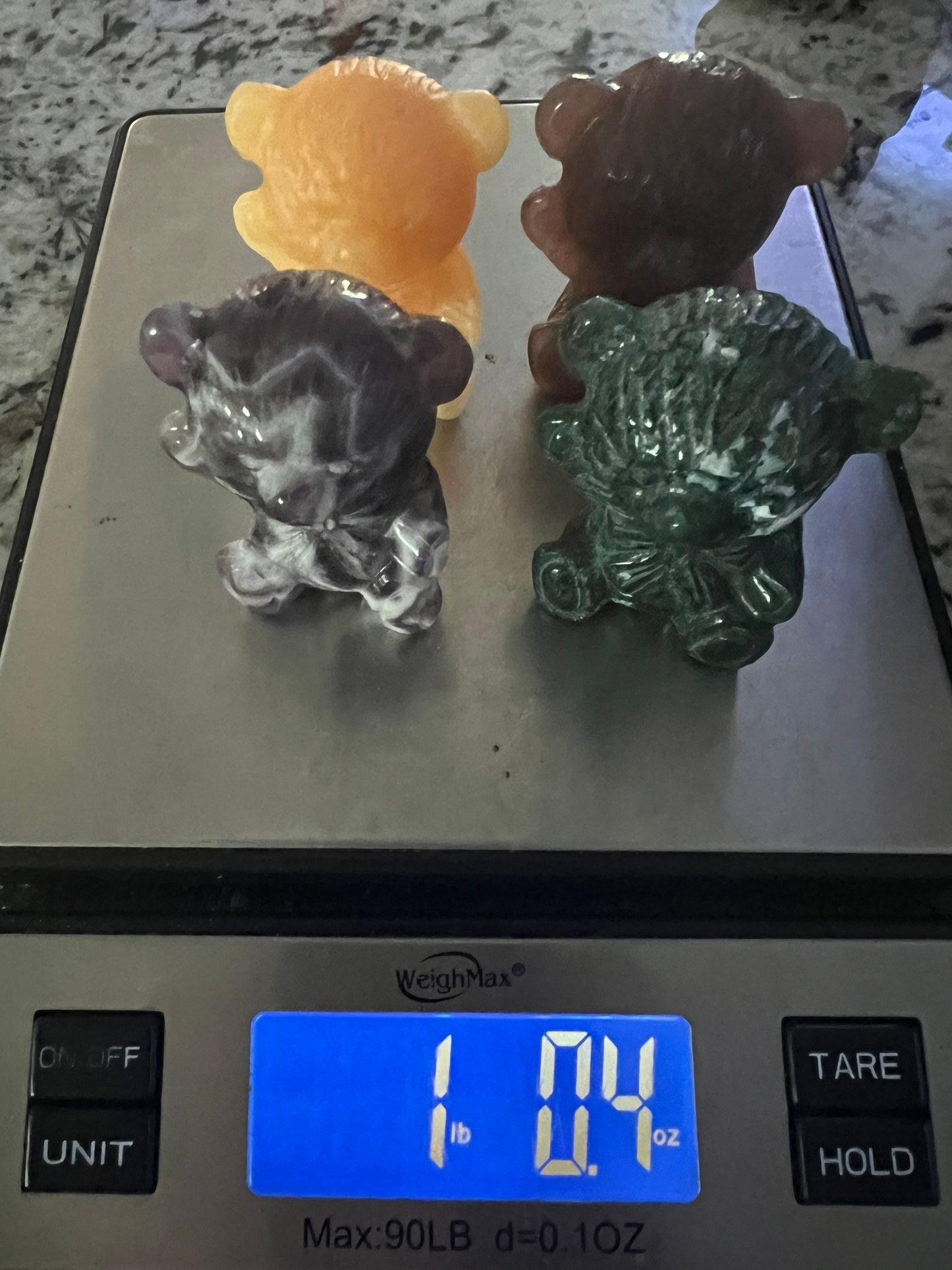 4 crystal bear set total weight 1pound.