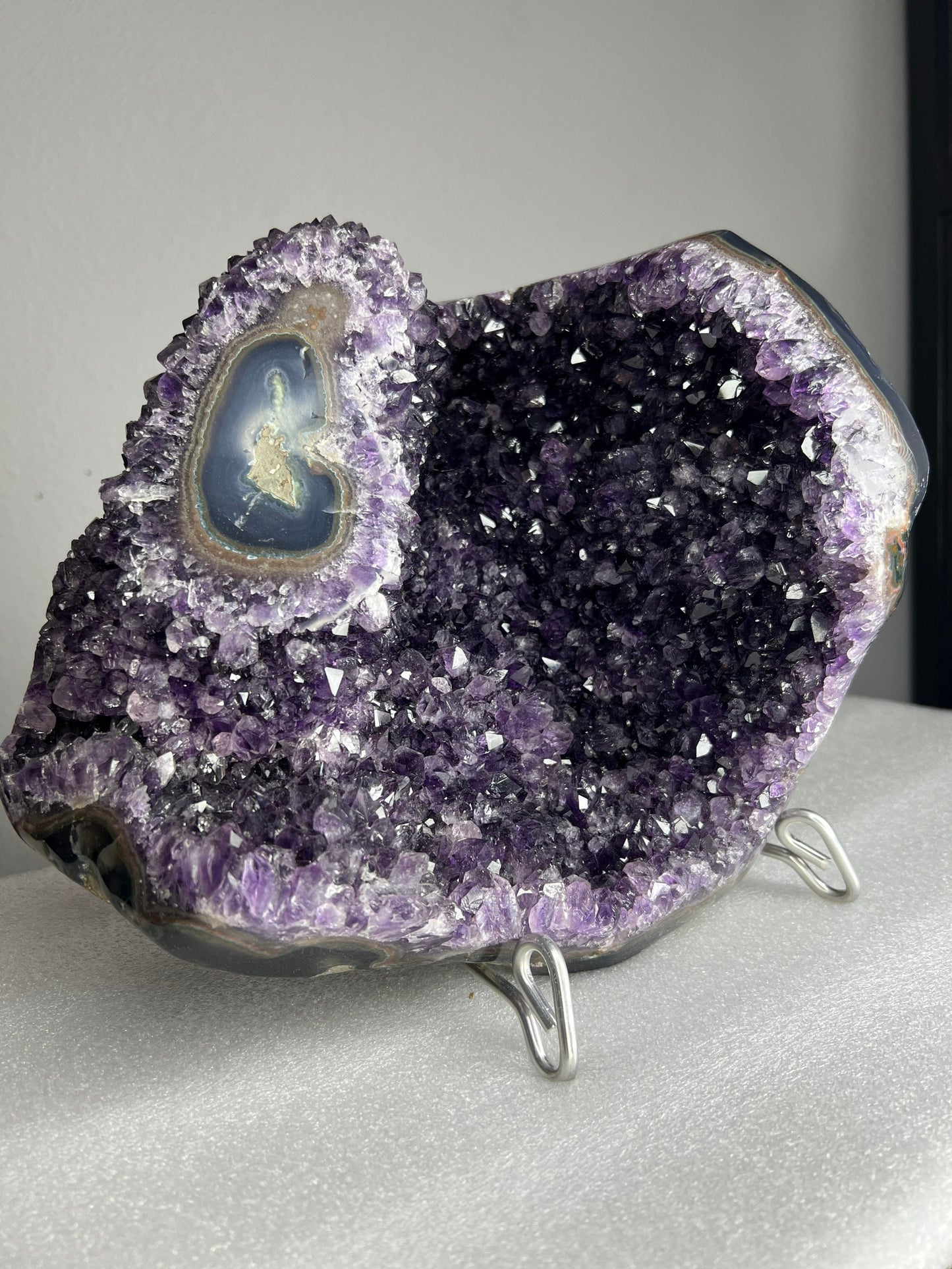 Large Amethyst Uruguayan  Extra Quality 16.92pounds Deep Purple nicely polished edges