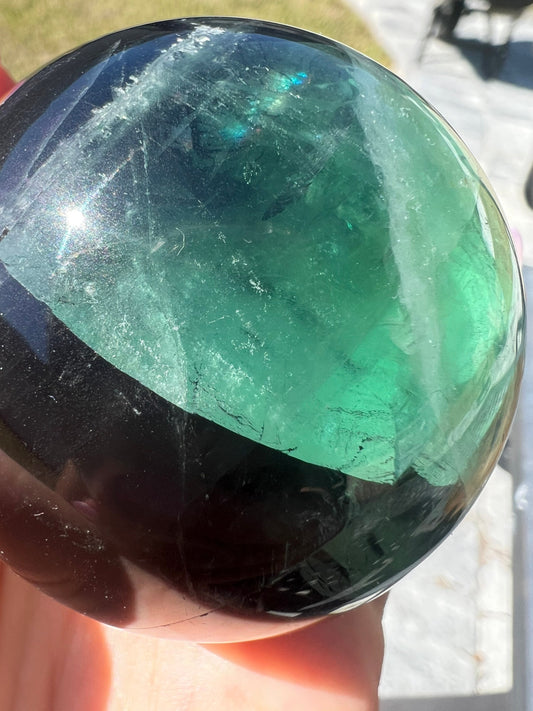 Dark purple and green fluorite set total weight 15oz