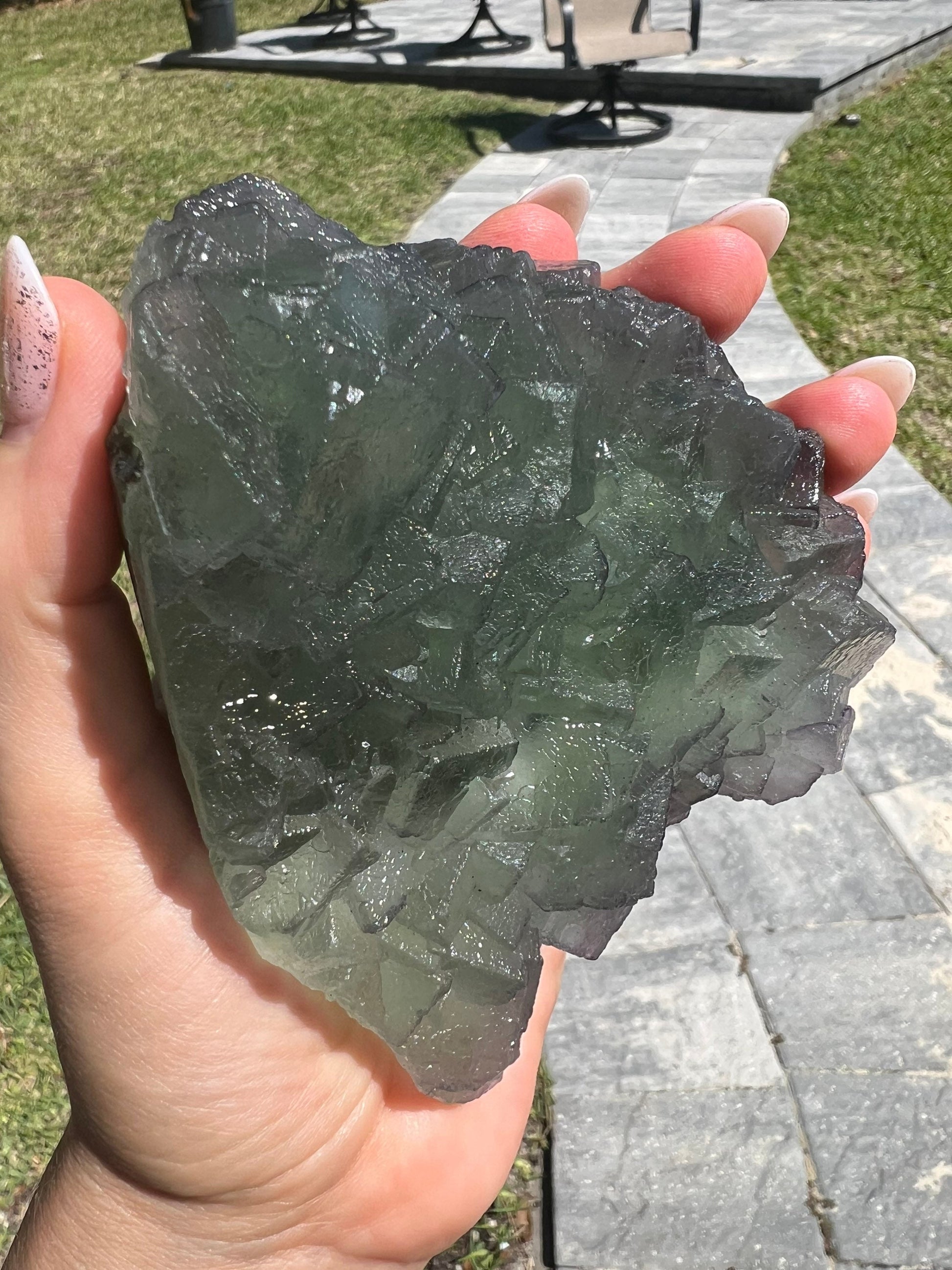 Green cubed fluorite 1pound 8oz