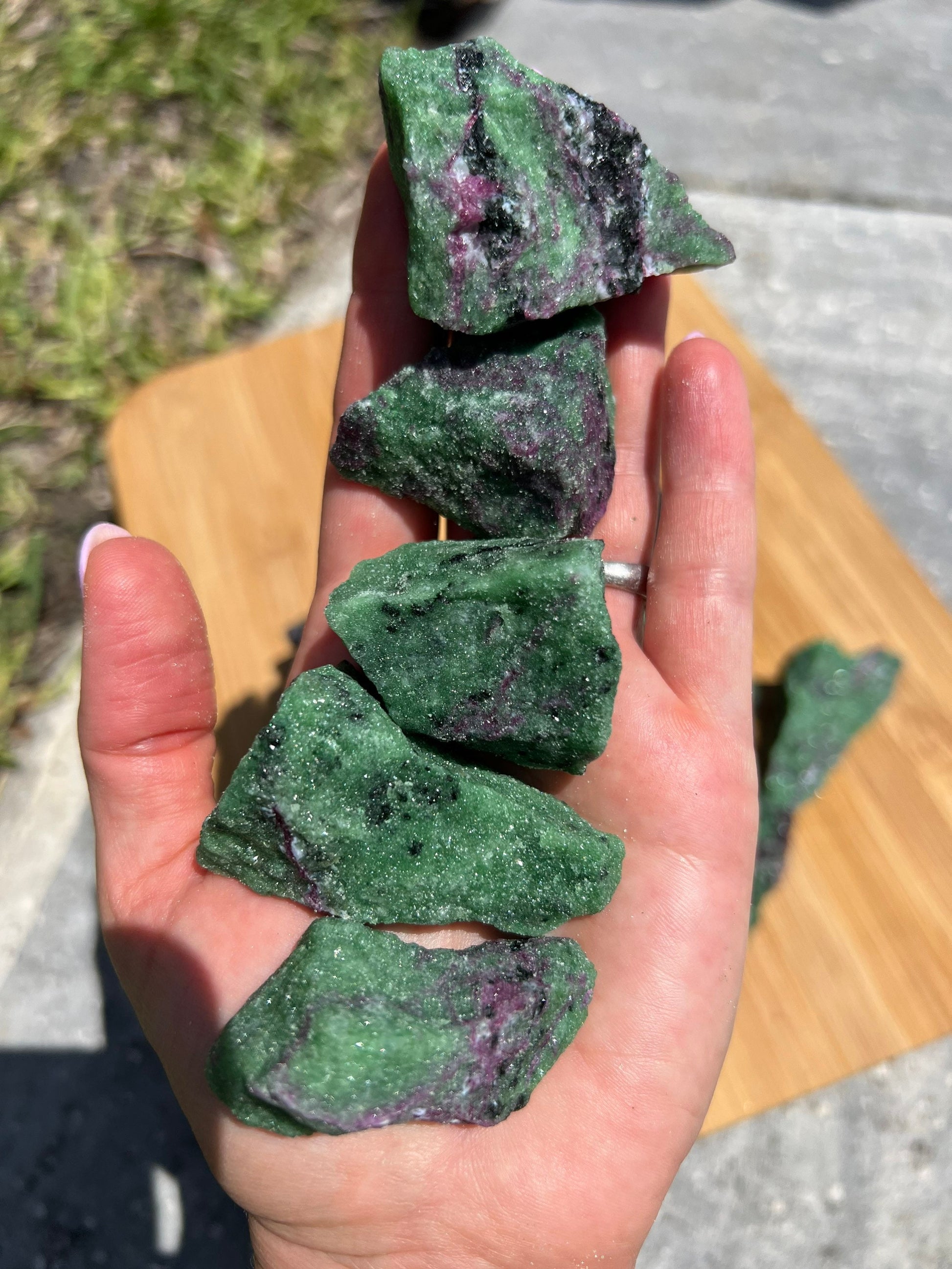 Ruby zoisite 2 pound clusters.