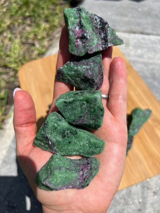 Ruby zoisite 2 pound clusters.