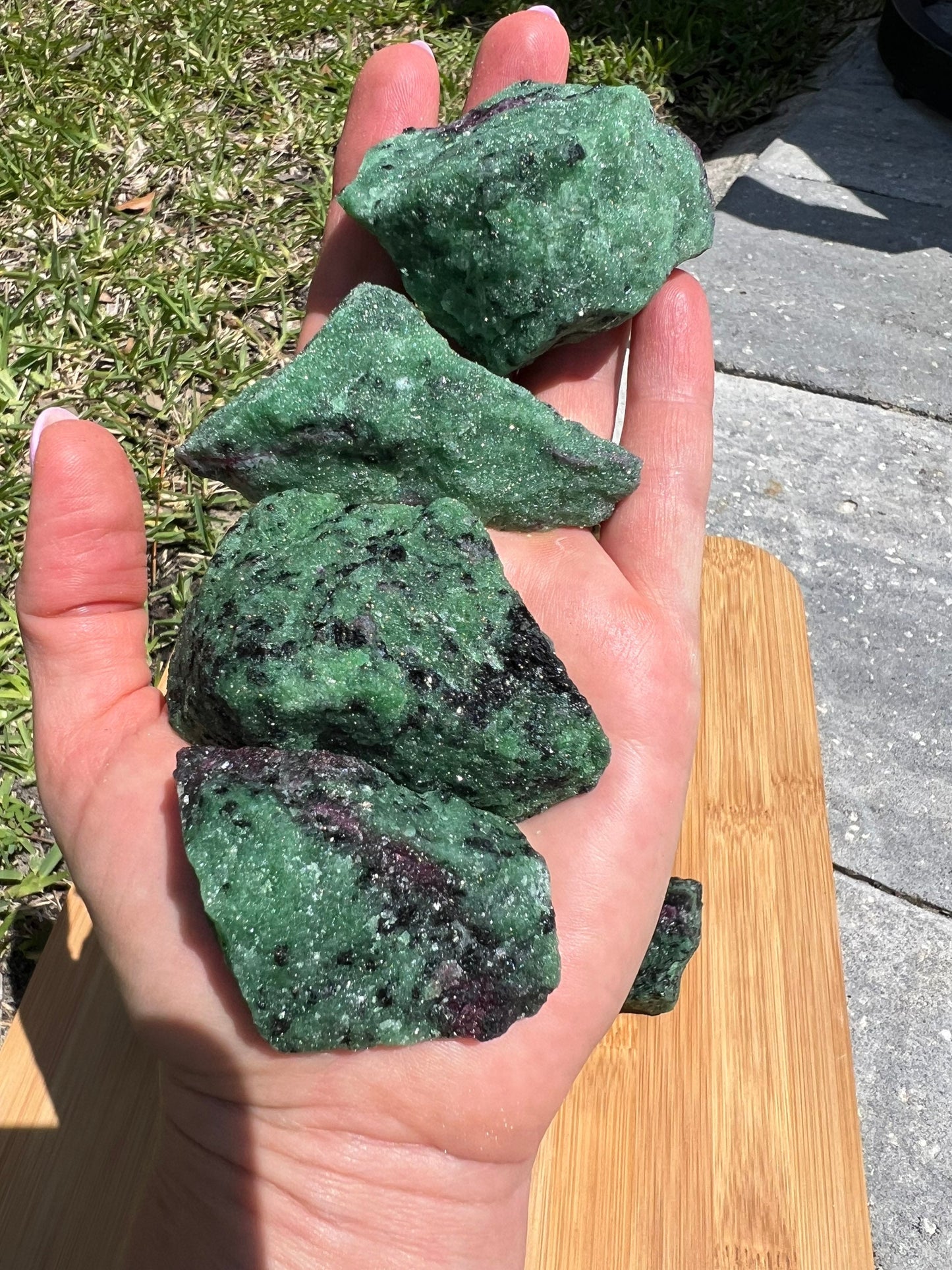 Ruby zoisite 2 pound clusters.