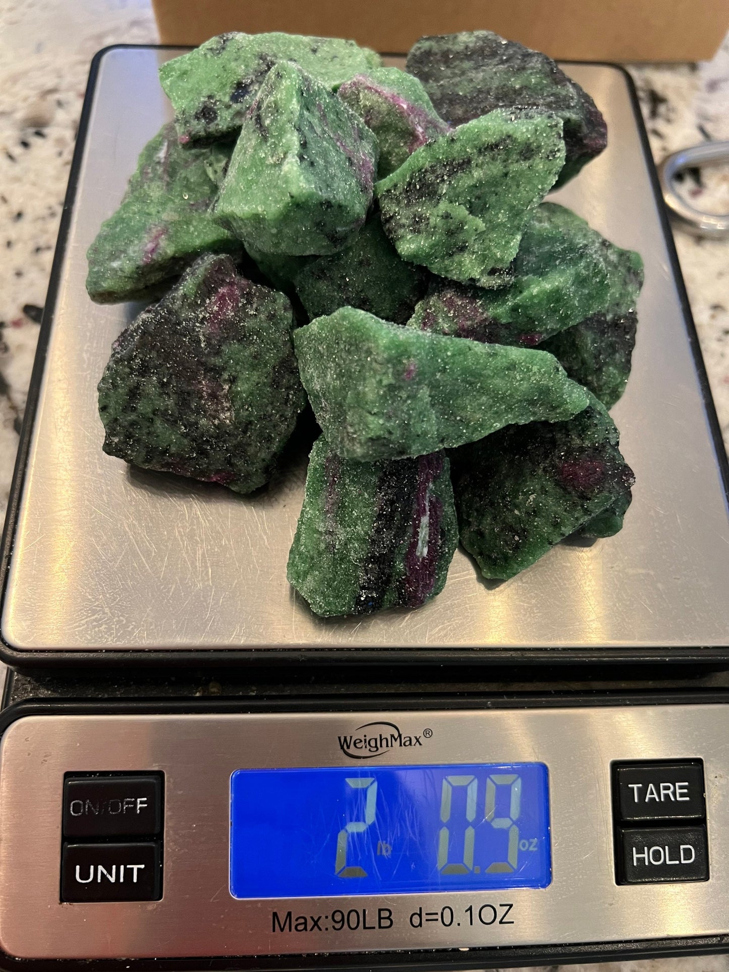 Ruby zoisite 2 pound clusters.