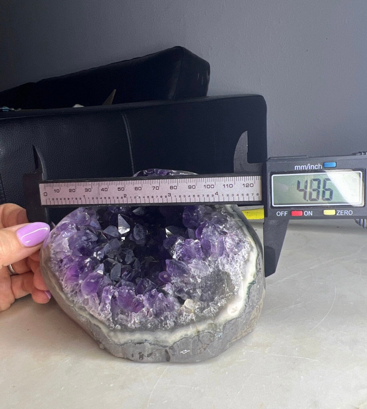 3lb Cut base Amethyst Crystal Freestanding from Brazil Dark Rich Purple Color