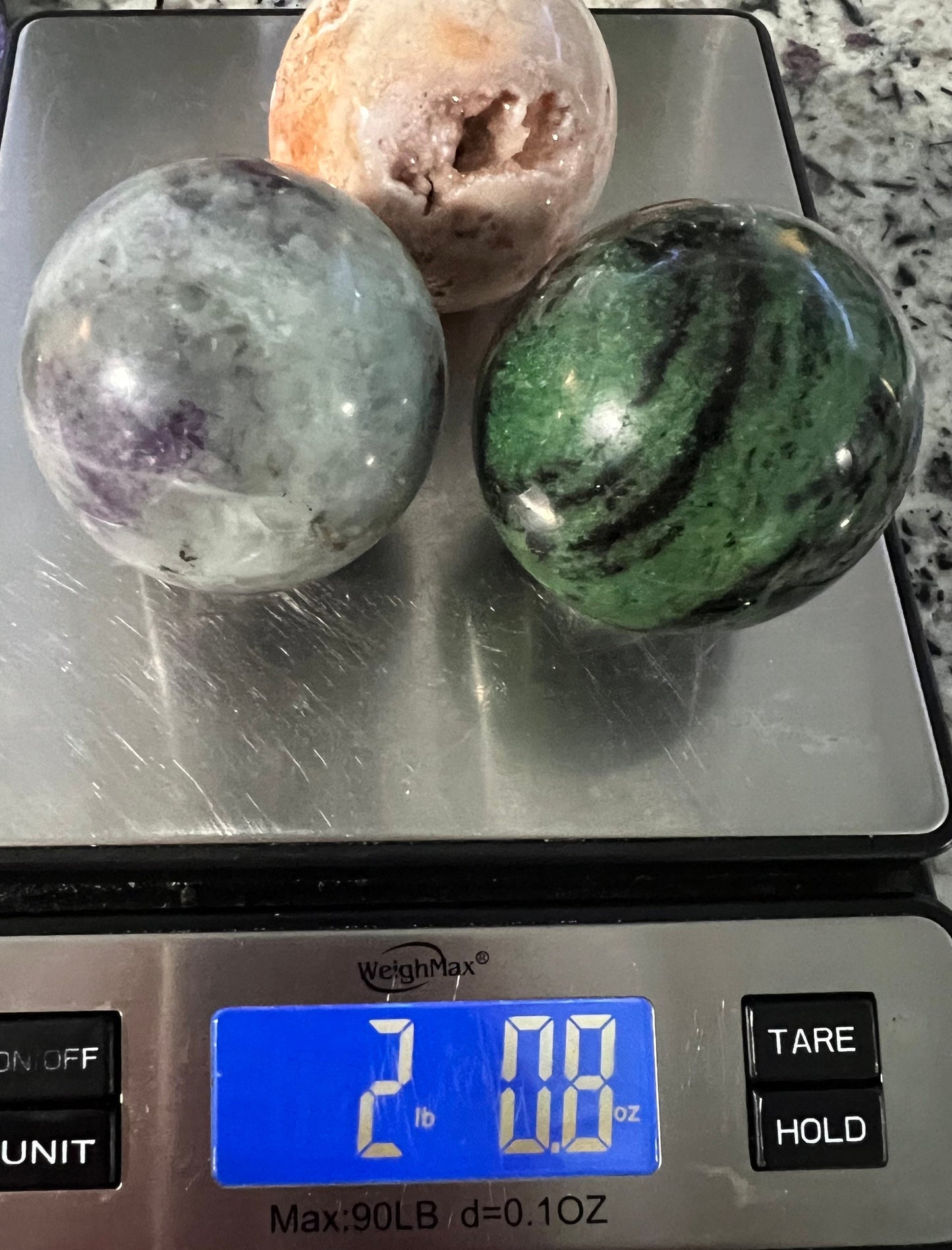 3 sphere set total weight is 2pounds.