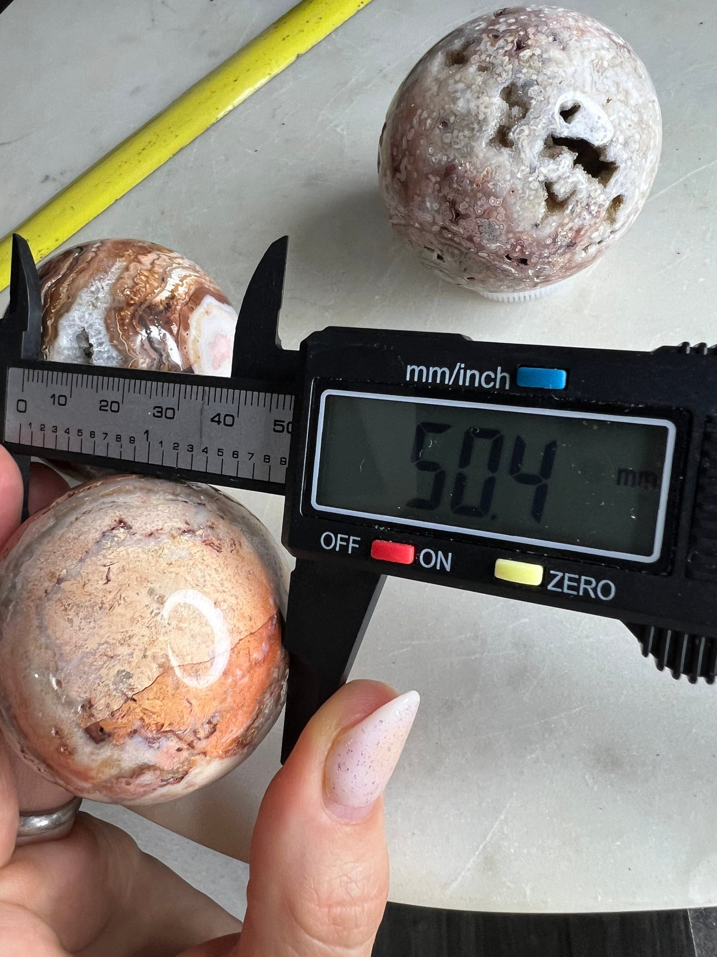 3 small crazy lace sphere total weight 472grams