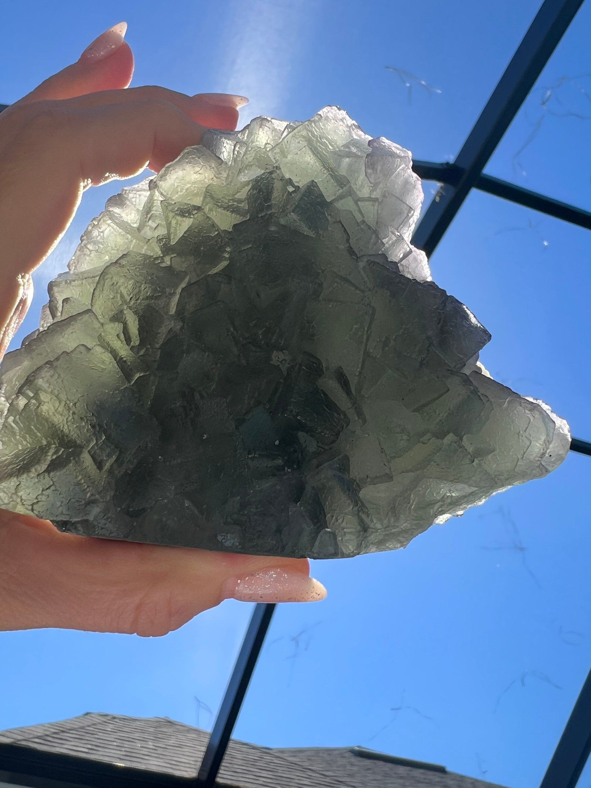 Green cubed fluorite 1pound 8oz