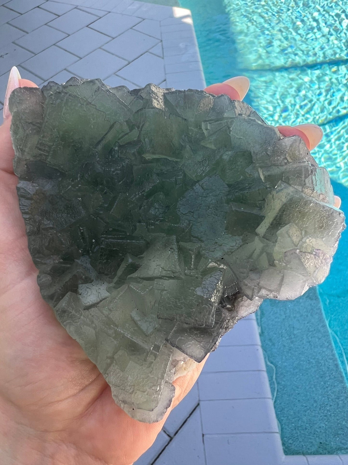 Green cubed fluorite 1pound 8oz