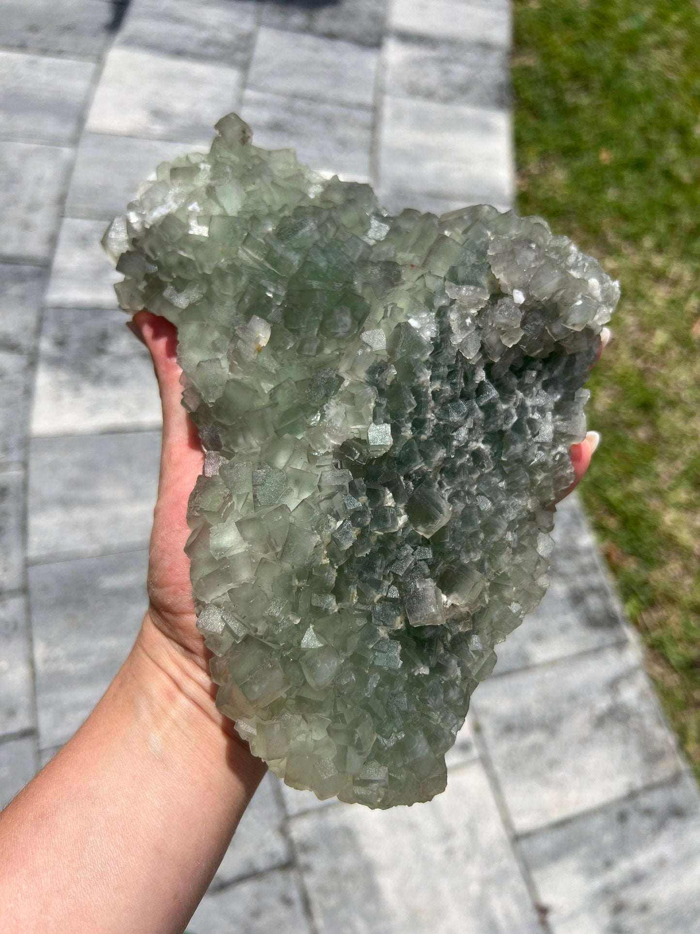 Green cubed fluorite 3pounds 4oz