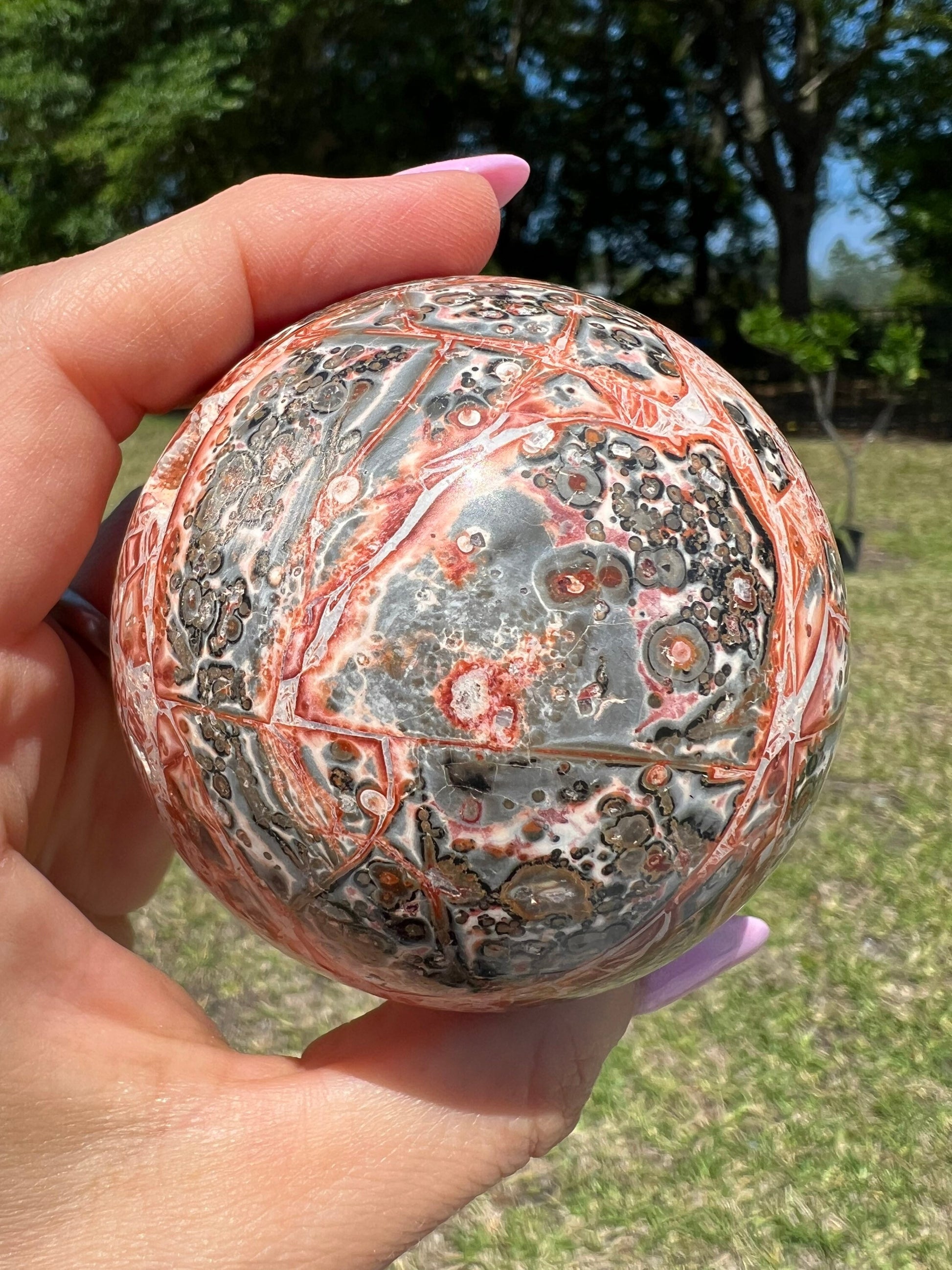 Leopard skin jasper sphere 67mm