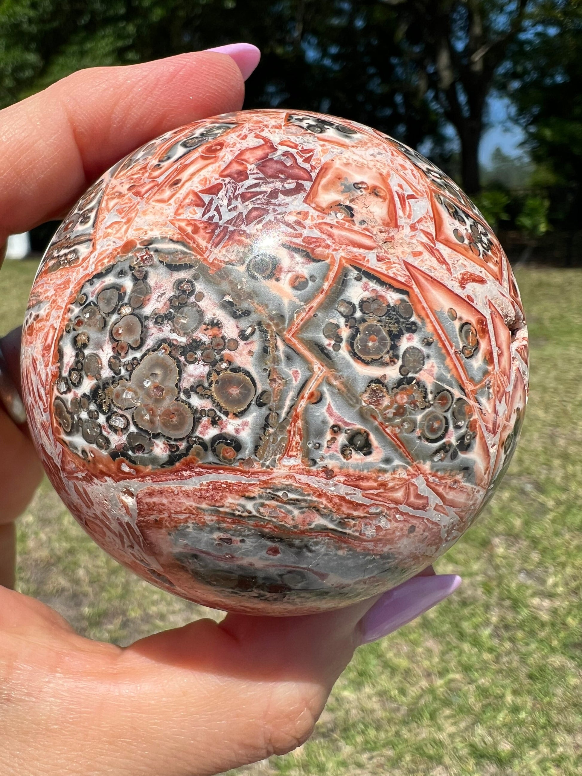 Leopard skin jasper sphere 67mm