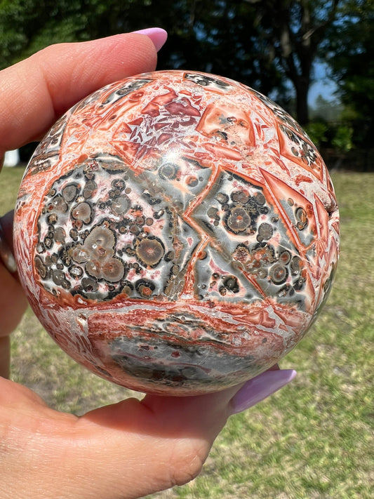 Leopard skin jasper sphere 67mm