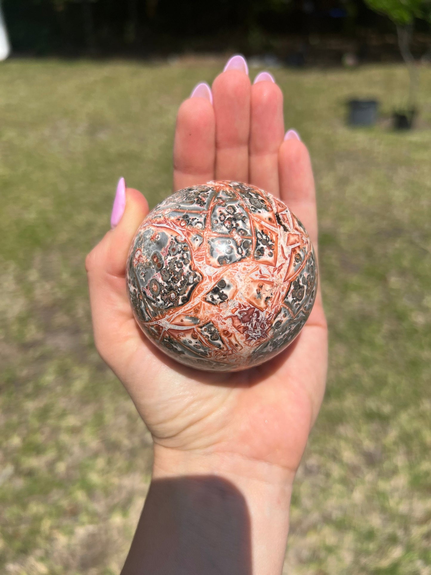 Leopard skin jasper sphere 67mm