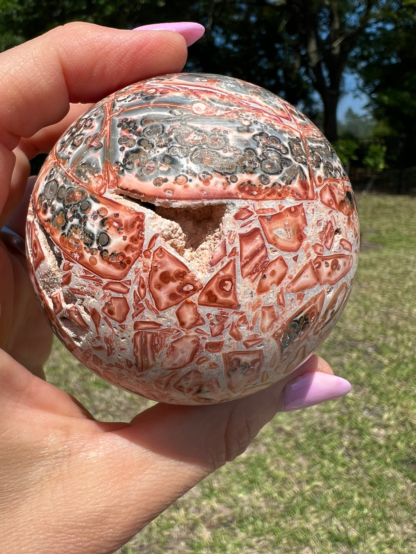 Leopard skin jasper sphere 67mm