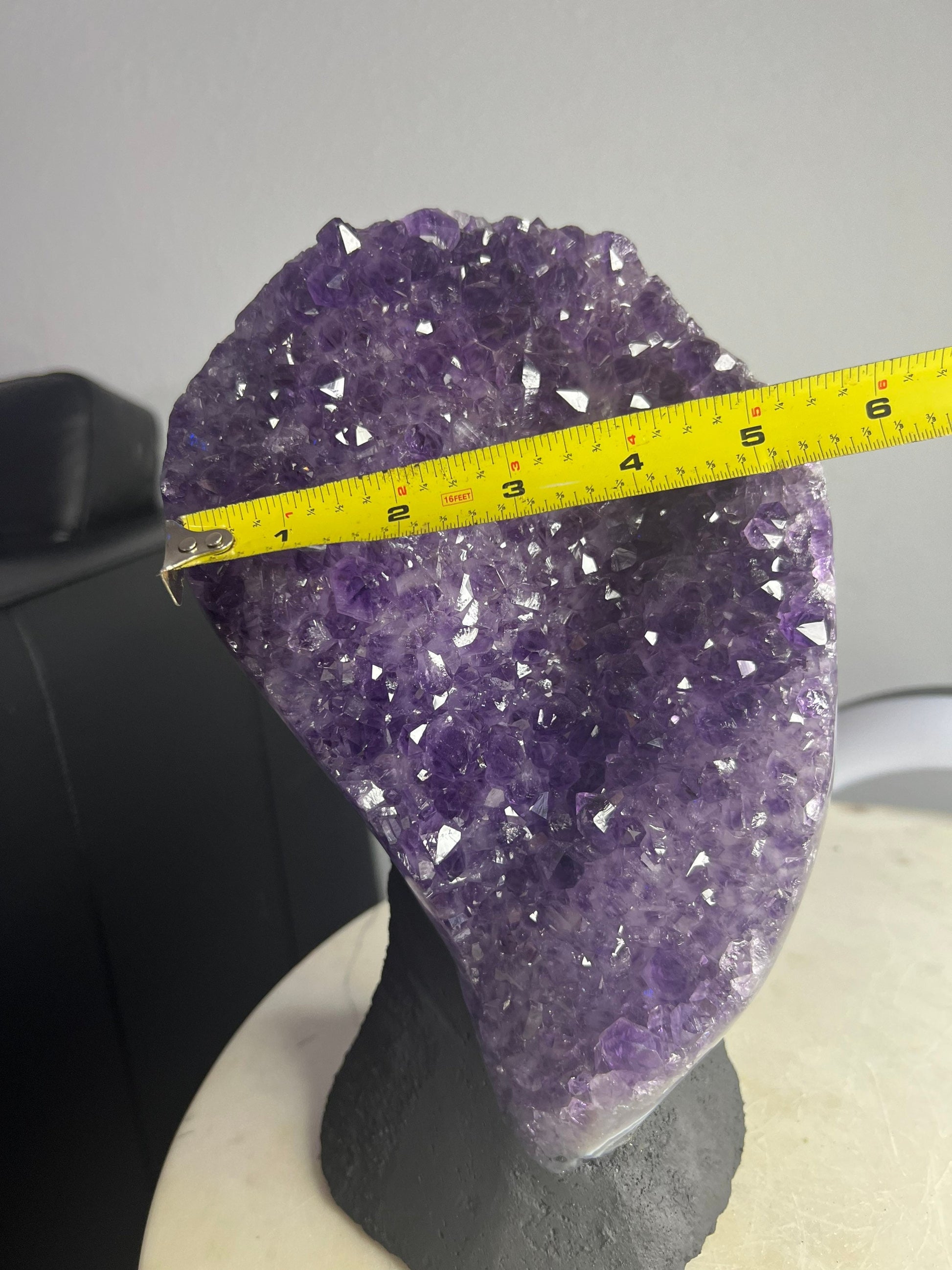 Amethyst 9 pounds 13oz with Polished Sides from Brazil Extra A+ Dark Color, Open faced.