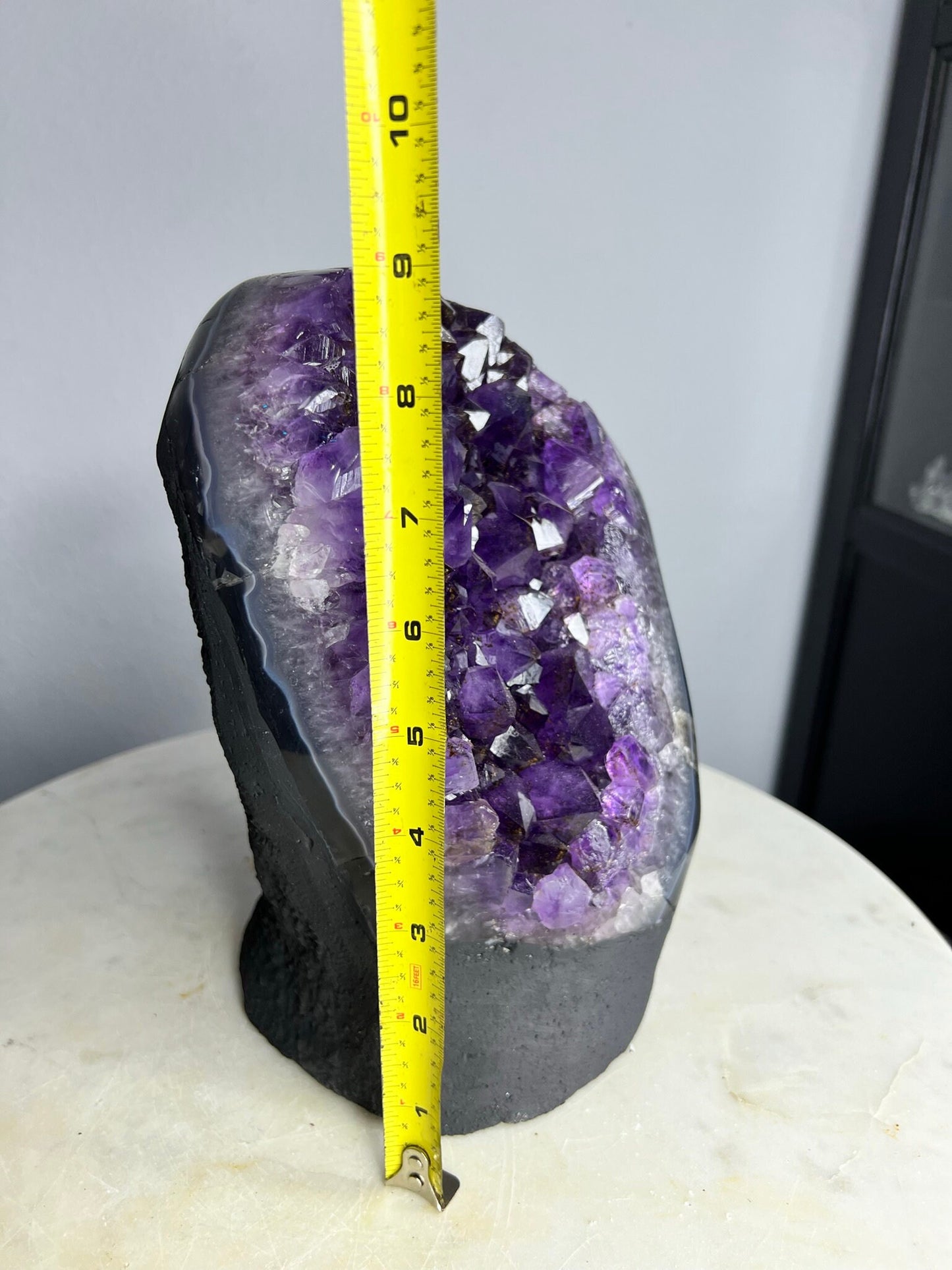 Amethyst Crystal Cluster 11.lb 9oz on base with Polished Sides from Brazil Extra A+ Dark Color