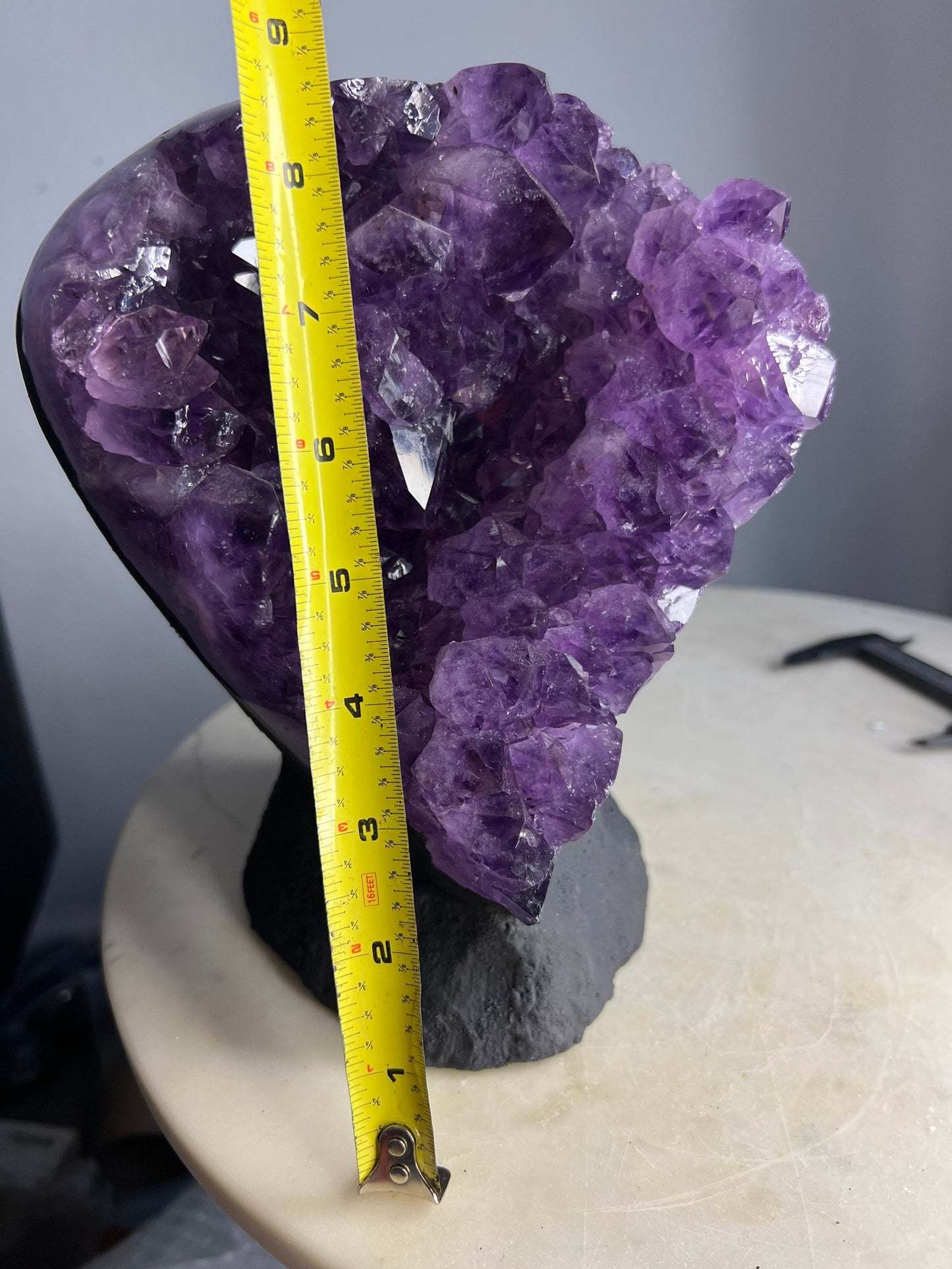 Amethyst 10pounds 11oz with Polished Sides from Brazil Extra A+ Dark Color, Open faced.