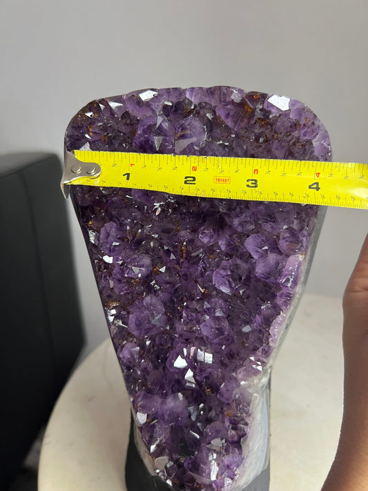 Amethyst 7pounds 15oz with Polished Sides from Brazil Extra A+ Dark Color, Open faced.