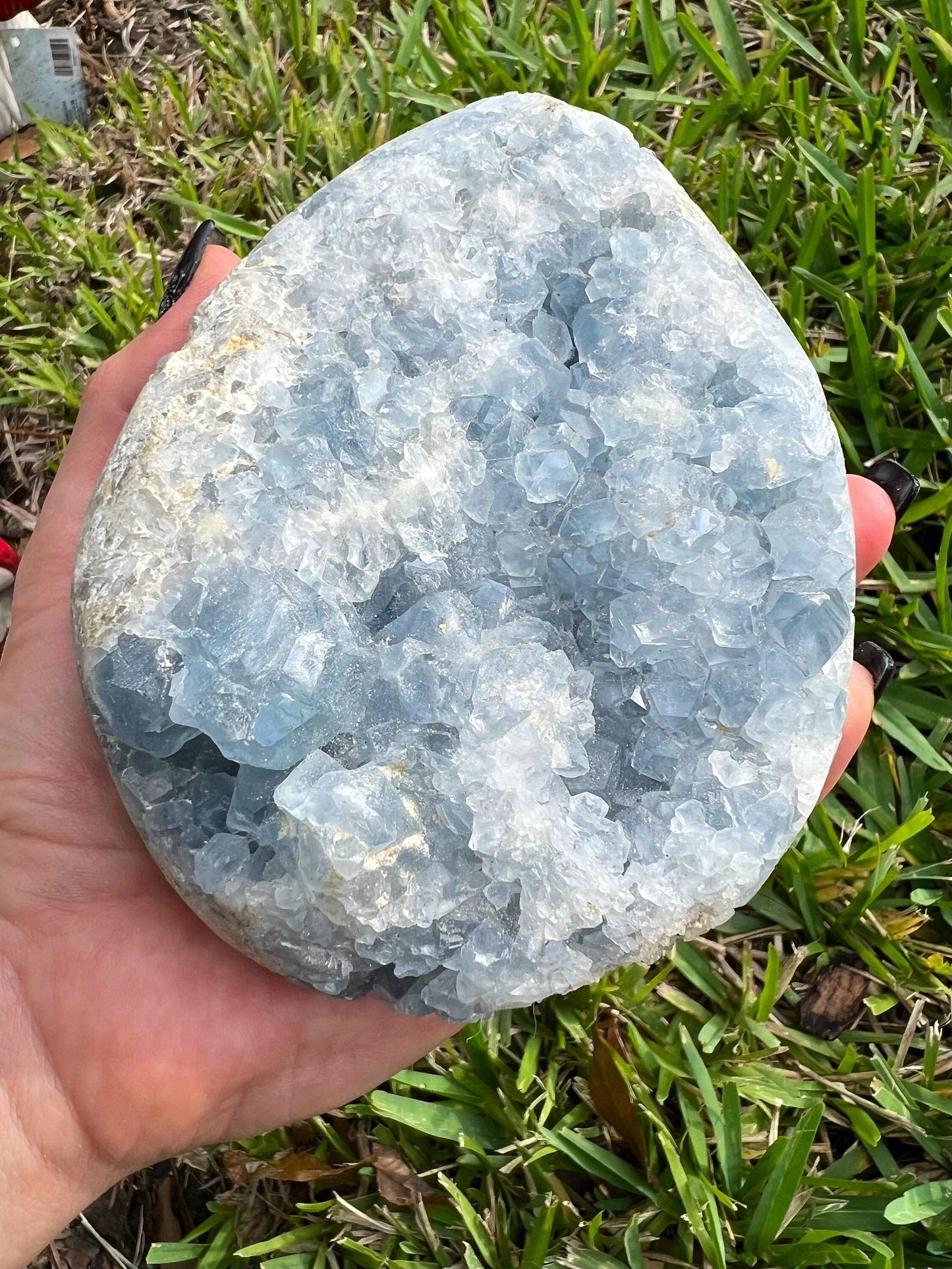 Celestite egg shape 3 pounds 6oz from Madagascar