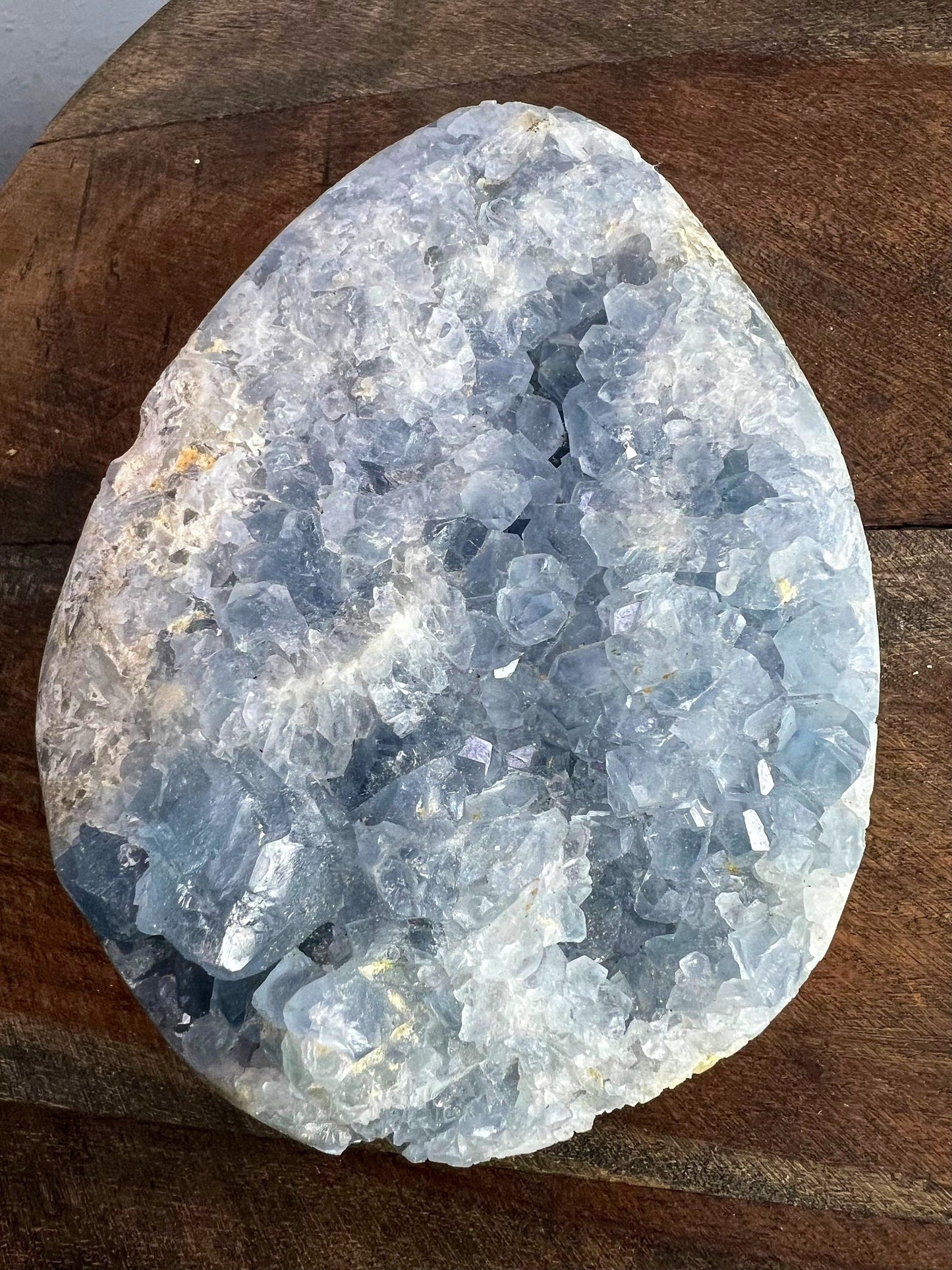Celestite egg shape 3 pounds 6oz from Madagascar