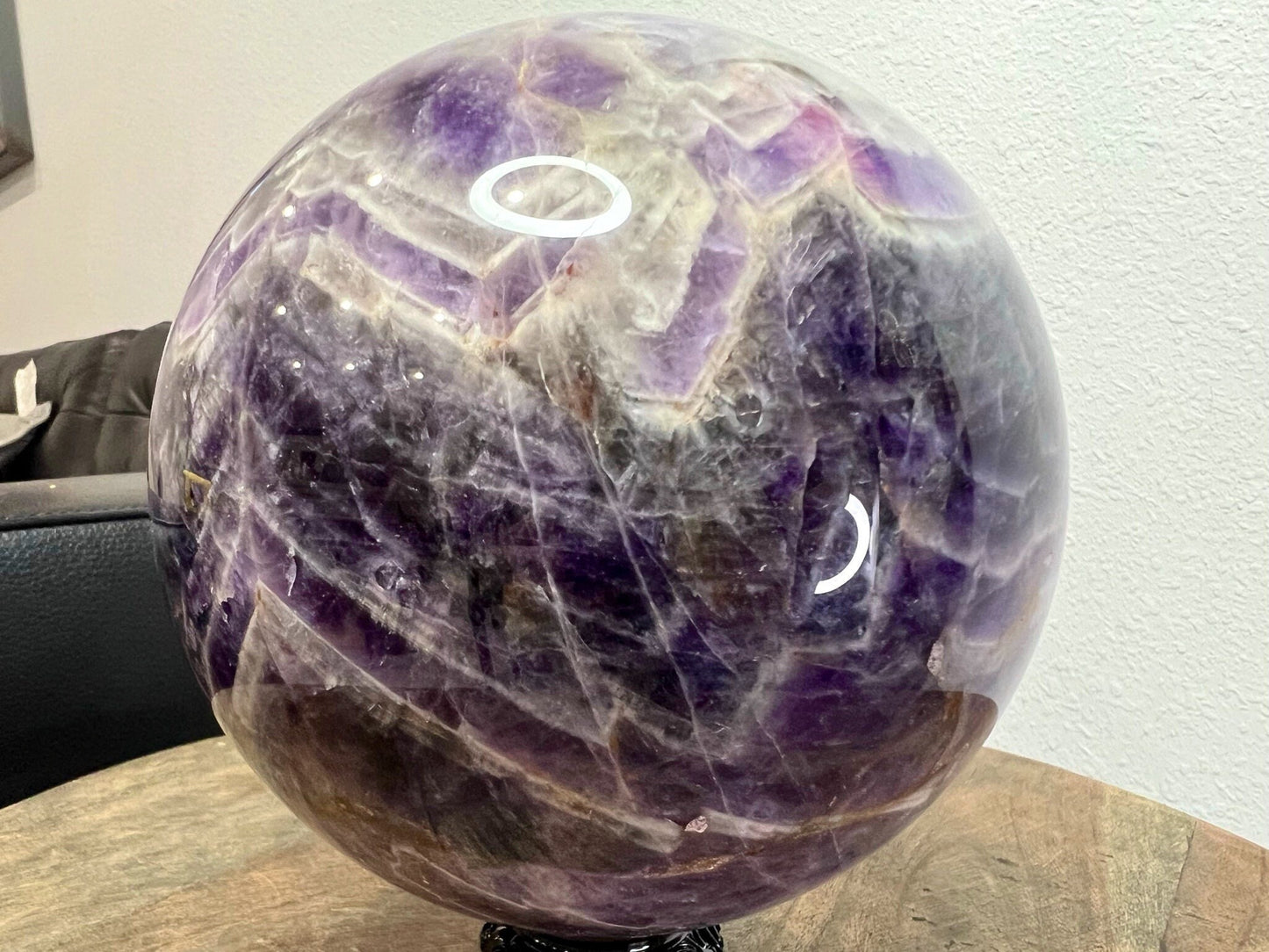 11lb 10oz Chevron Dream Amethyst Crystal Ball Sphere Amazing Quality 150mm (5.9in)